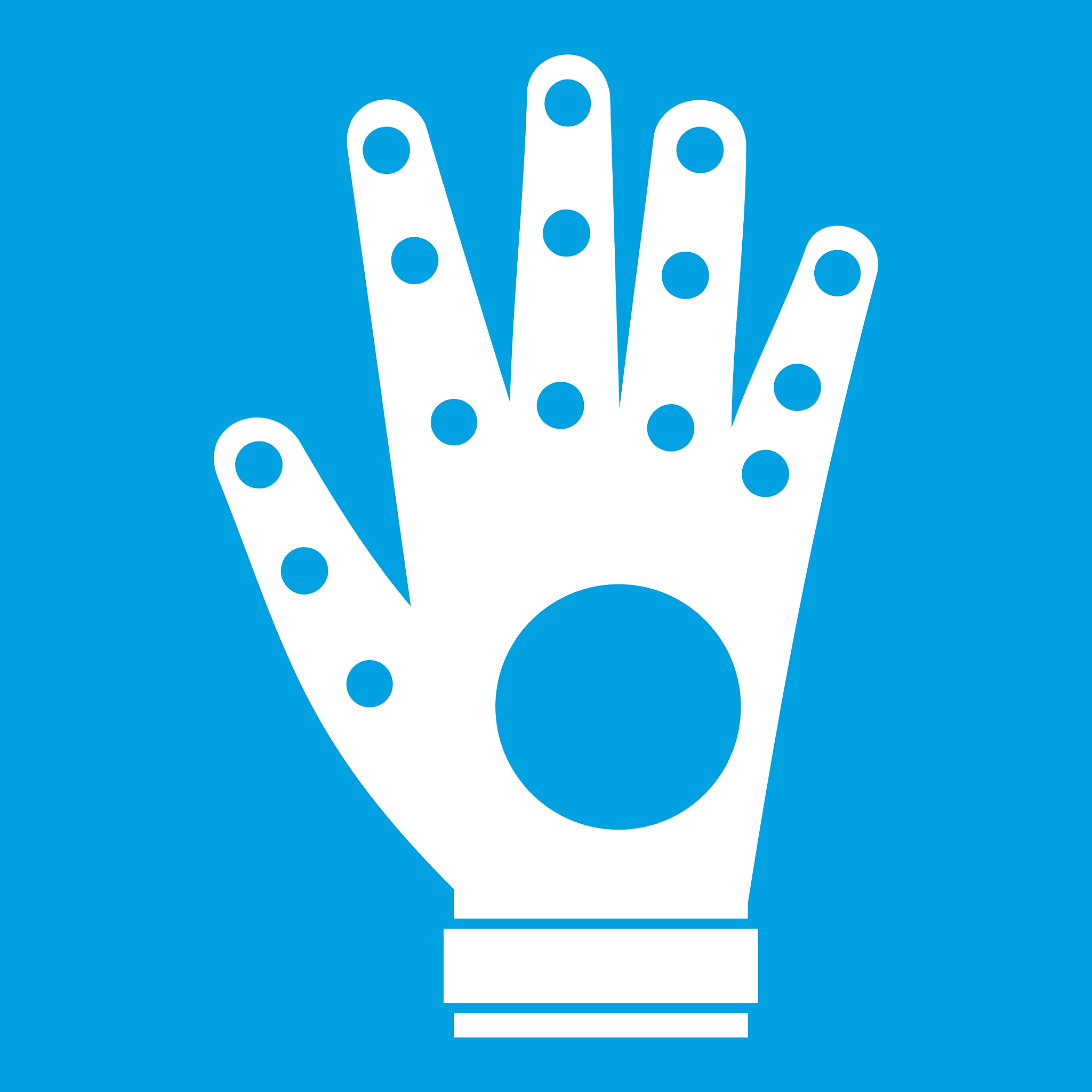 electronic glove icon white
