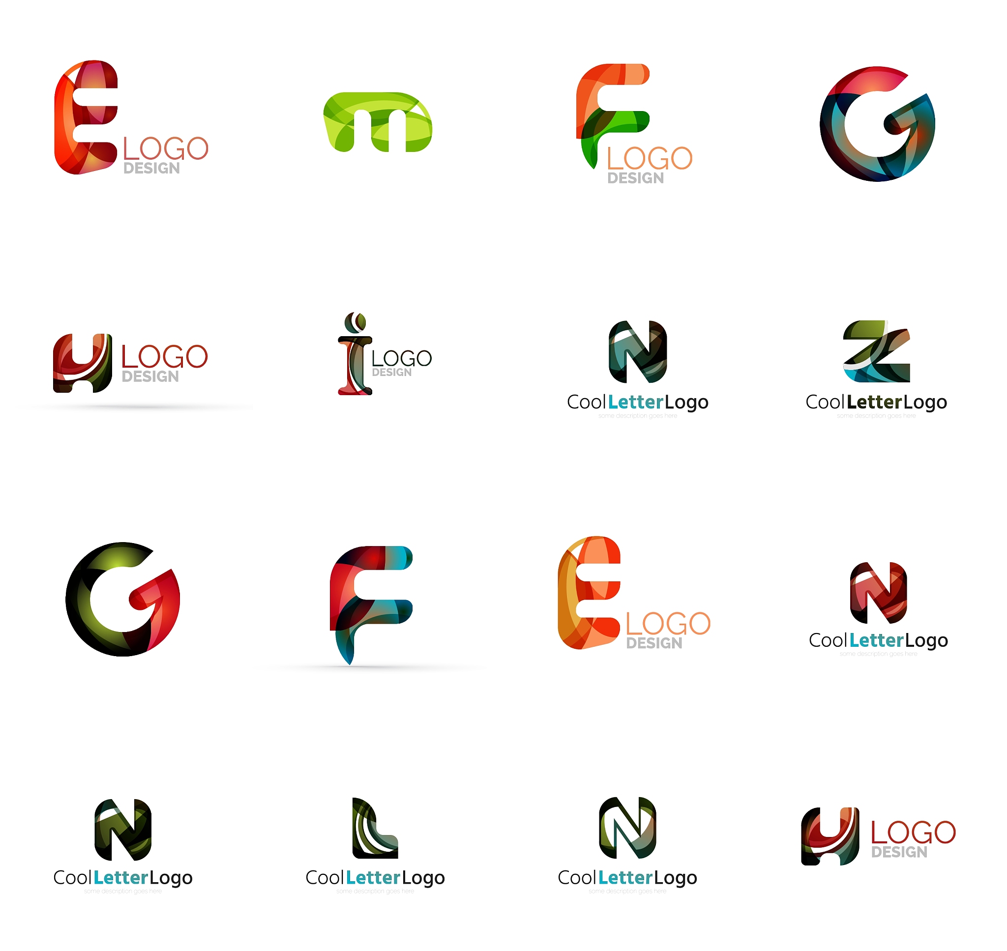set of universal company logo ideas business icon