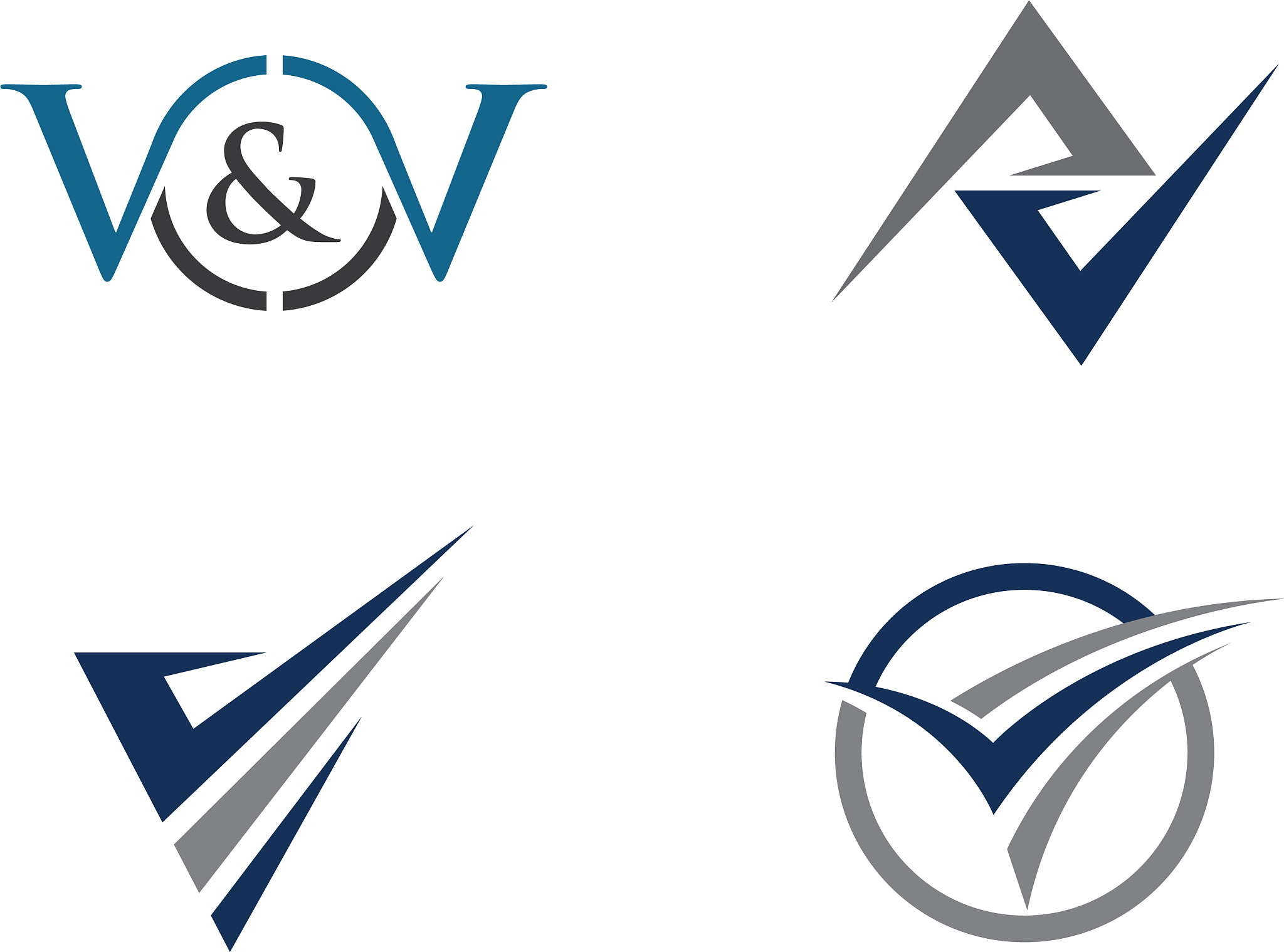 v letter logo business template