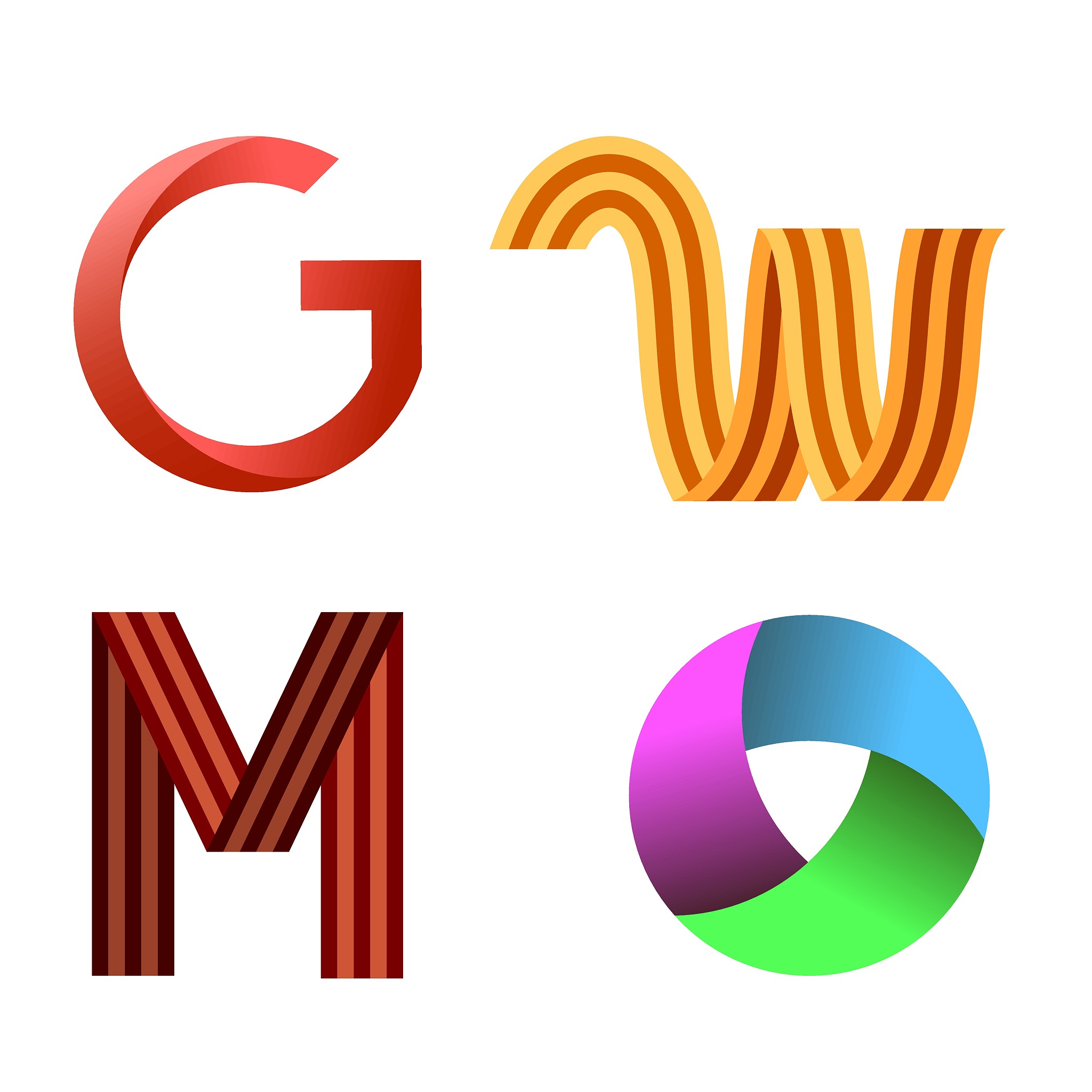 set of different colored icons