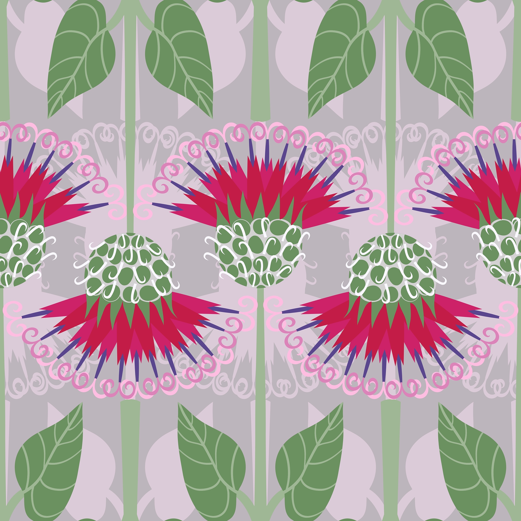 seamless pattern with decorative burdock