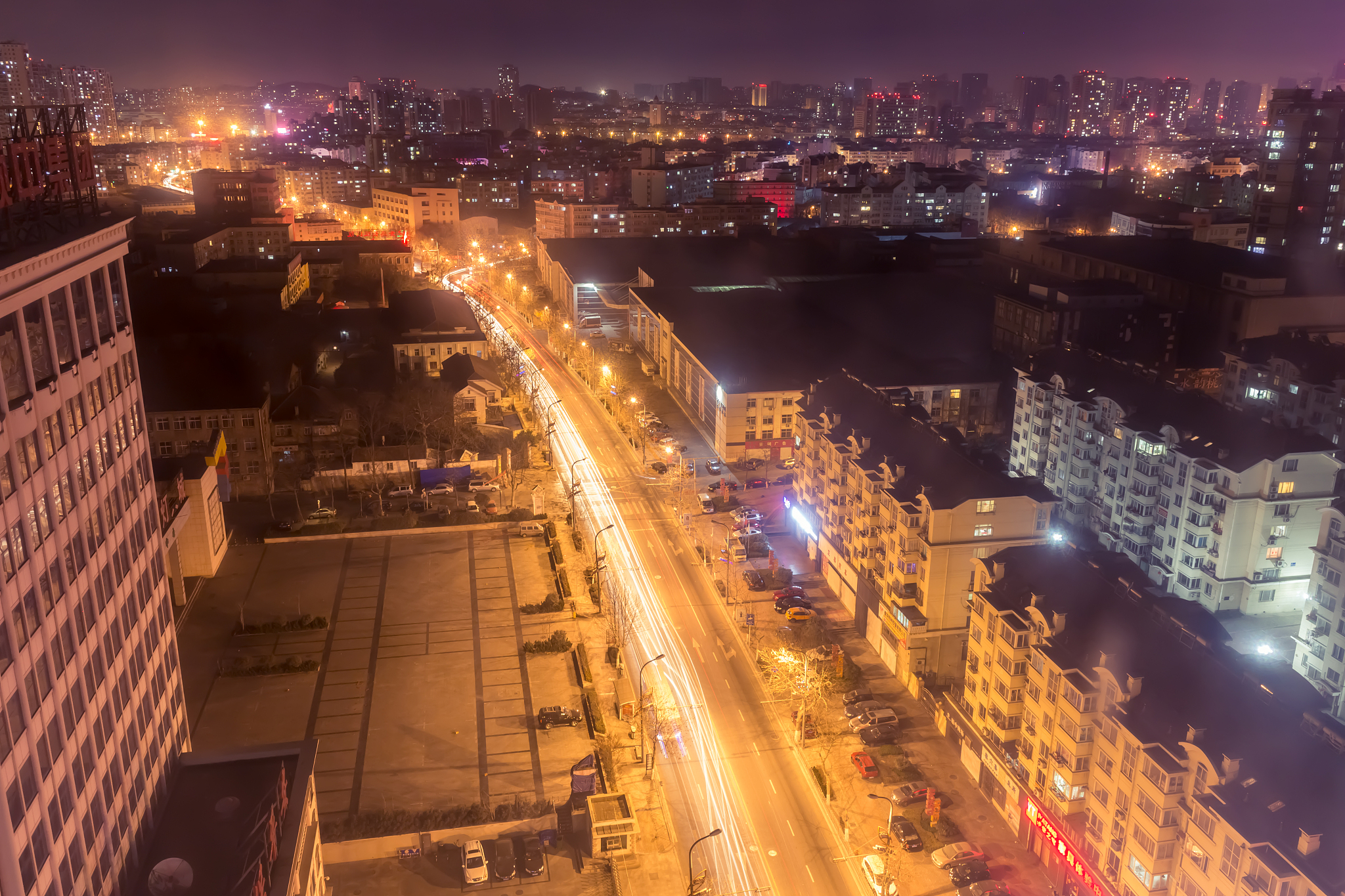 chinese new year fireworks and traffic