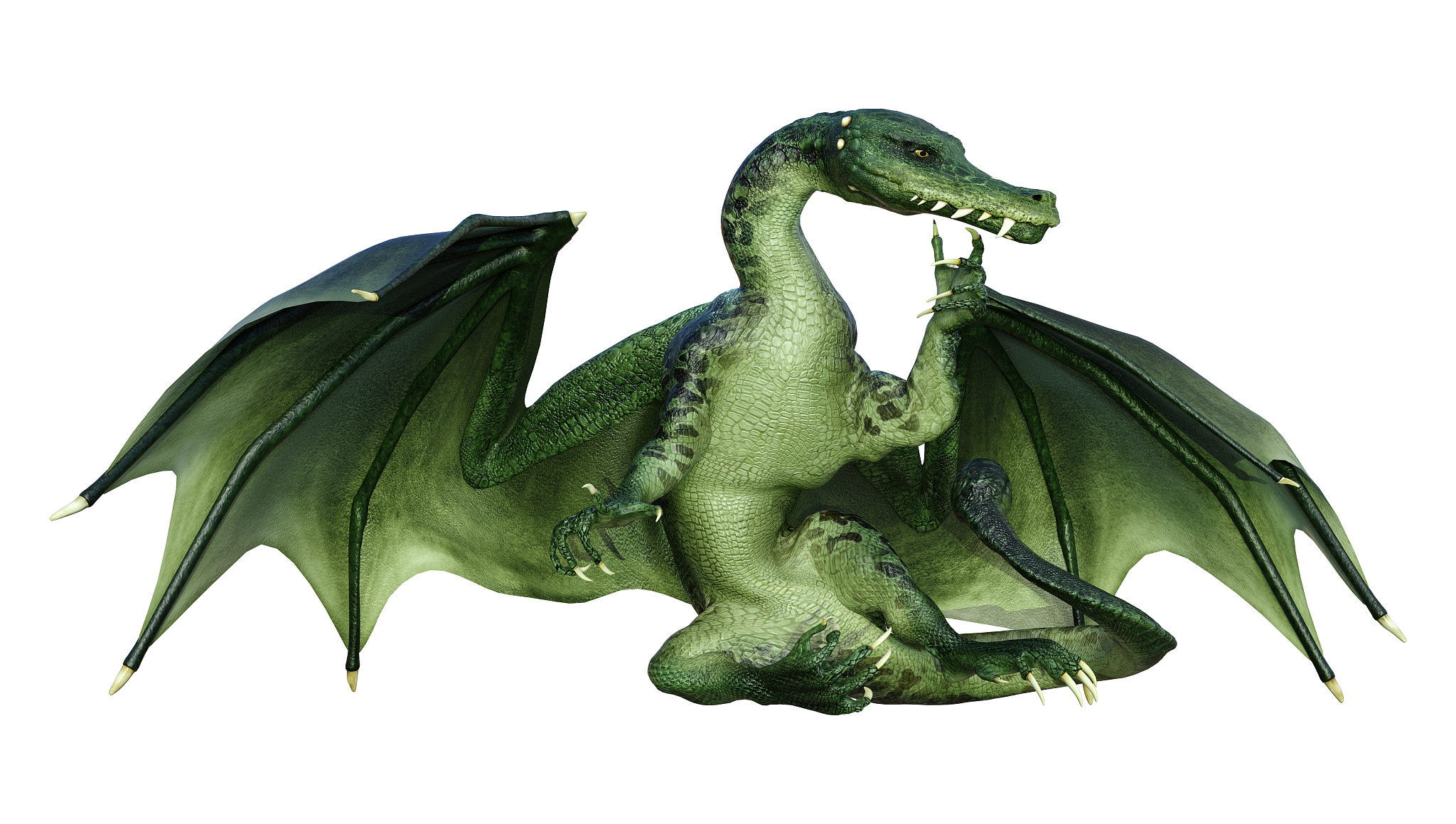 3d illustration fantasy dragon on white