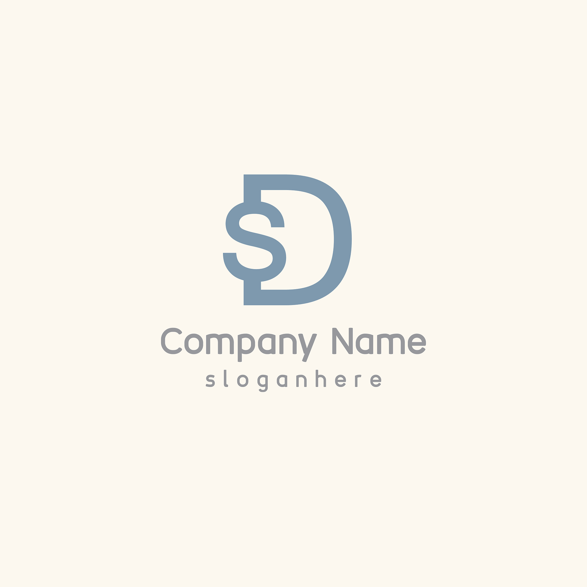 letter sd element symbol design template