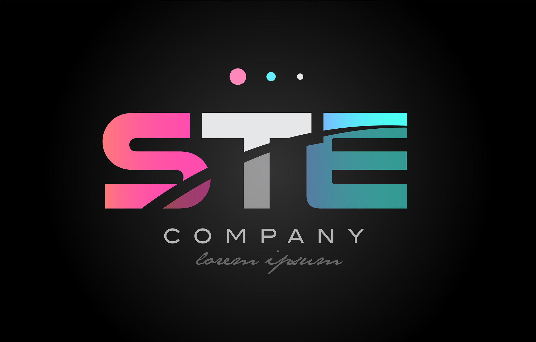 ste s t e three letter logo icon design
