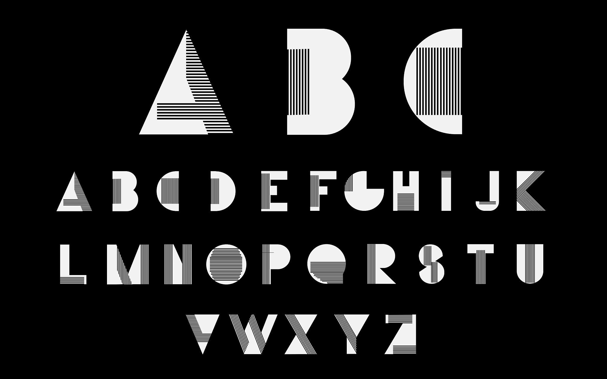 white alphabetic font