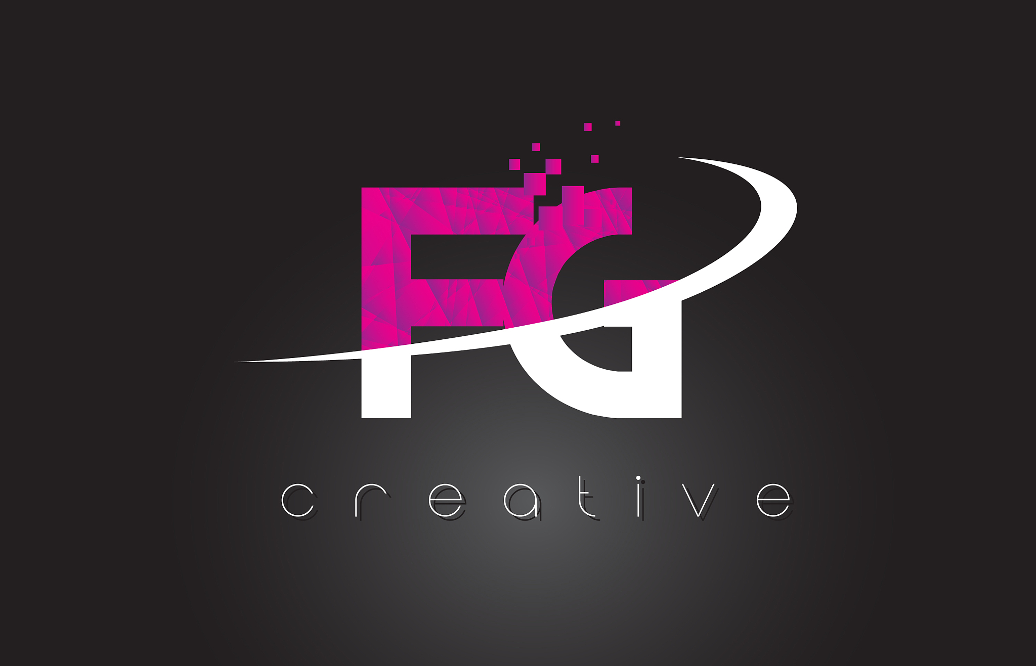 fg f g creative letters design with white pink