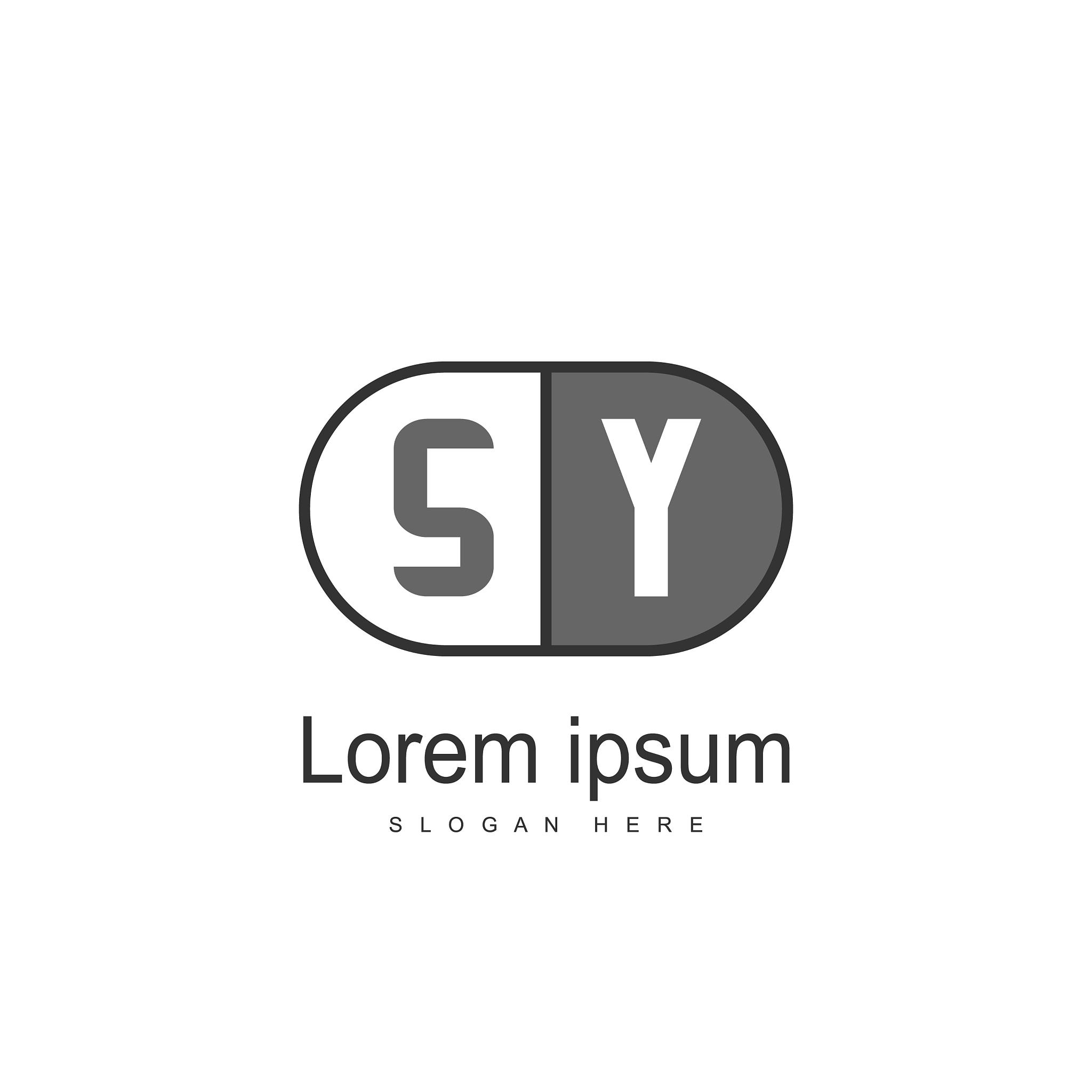 initial letter sy logo template minimalist letter