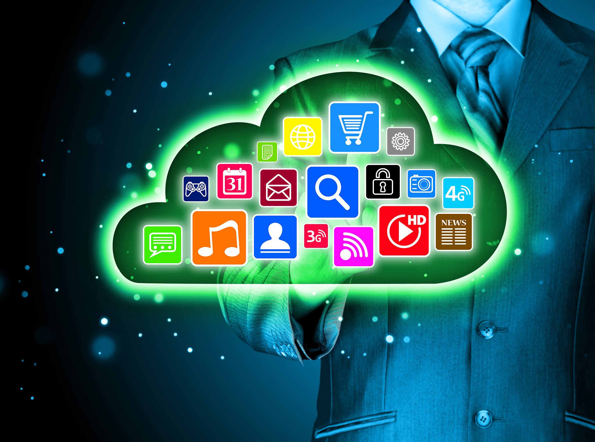 cloud computing touchscreen interface