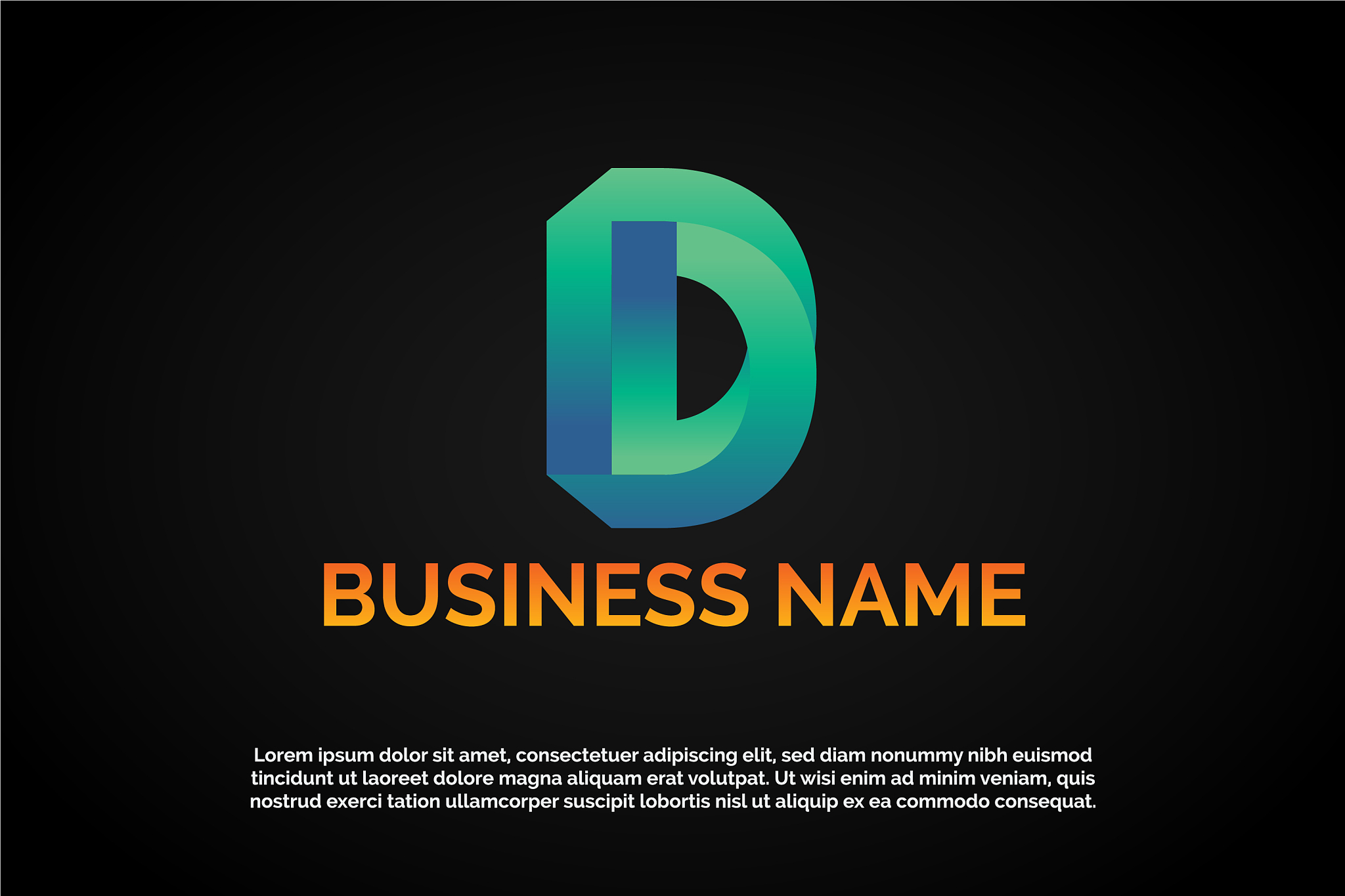 modern alphabet letter d logo template