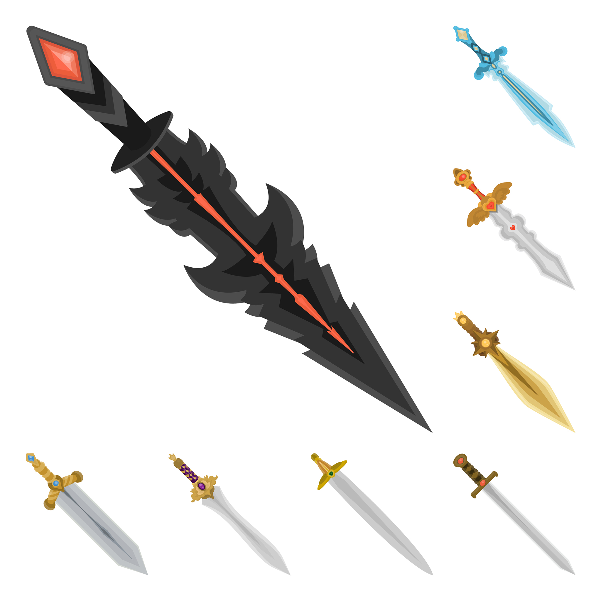 isolated object of sword and dagger symbol