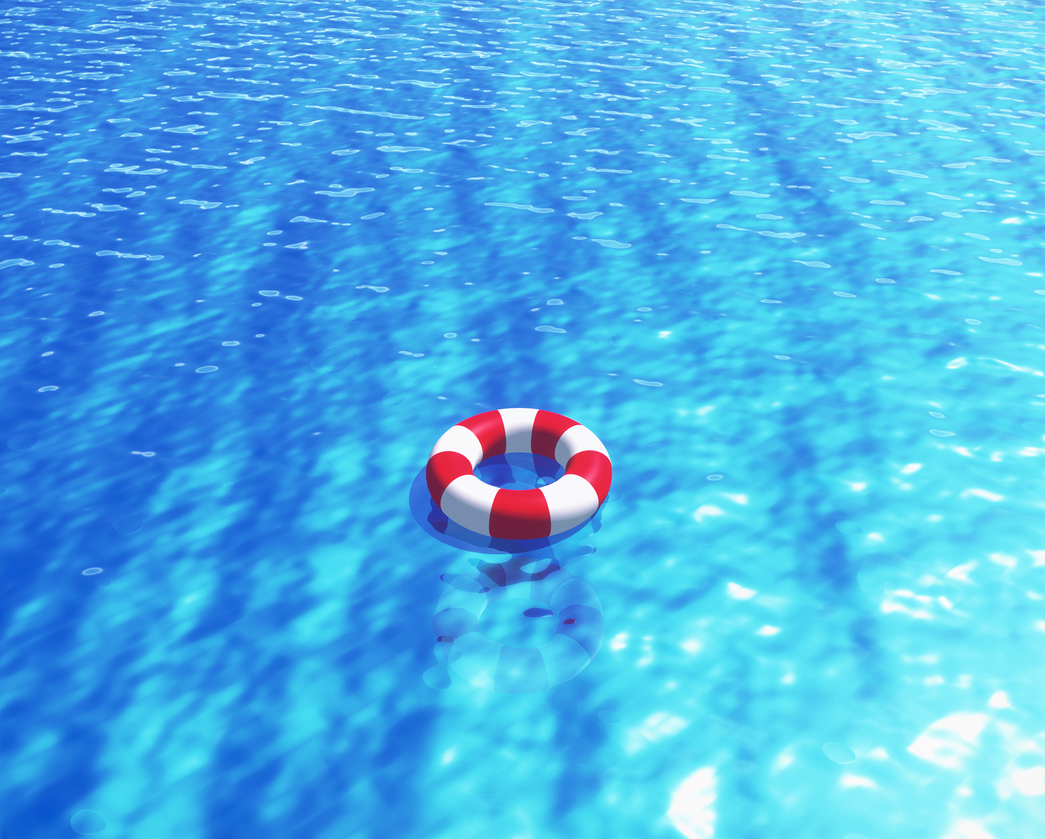 rubber ring floating on water