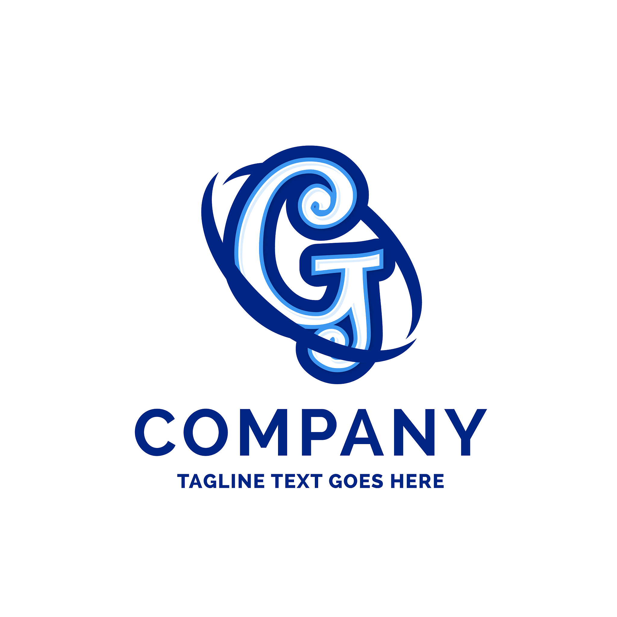g company name design blue logo design