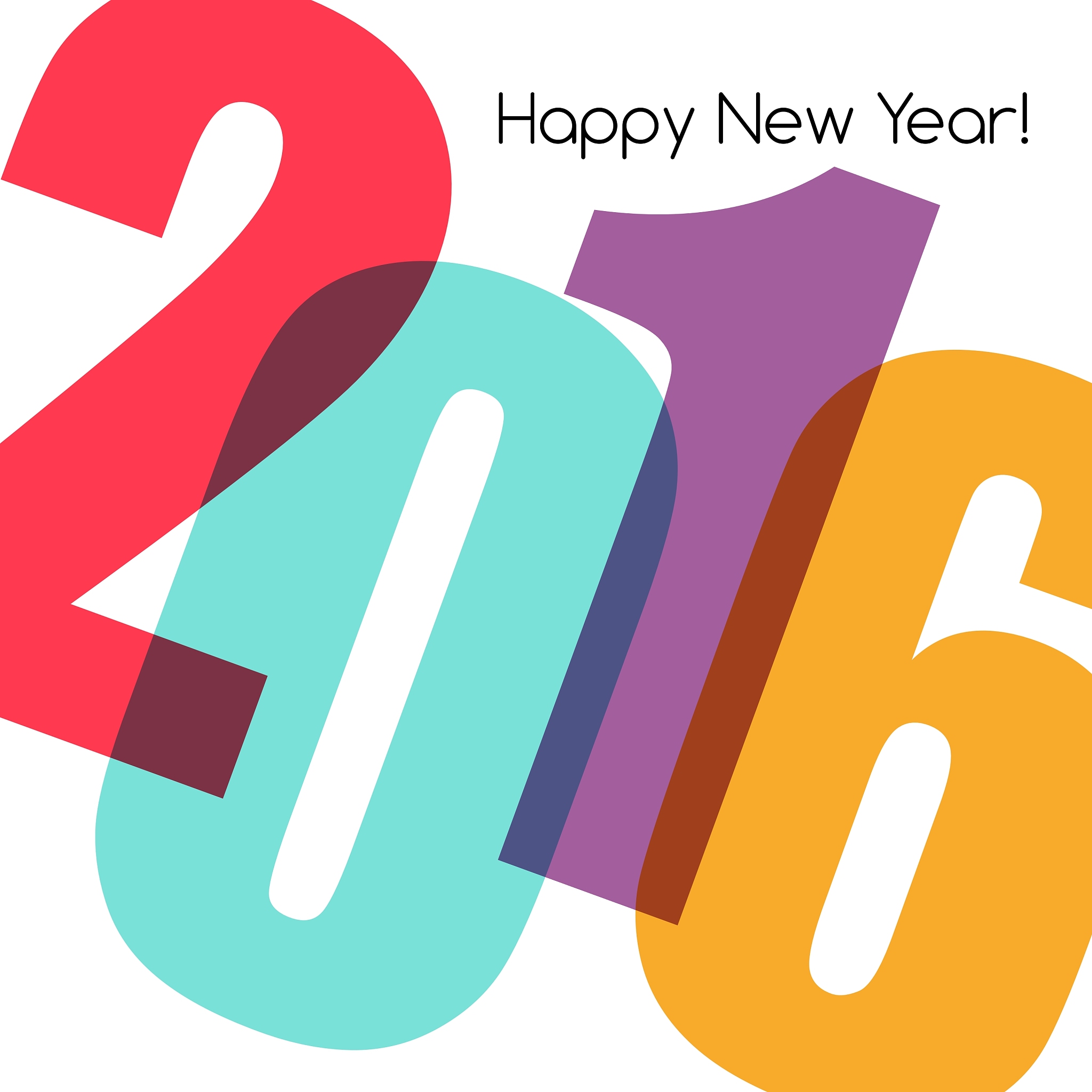 happy new year greeting with number