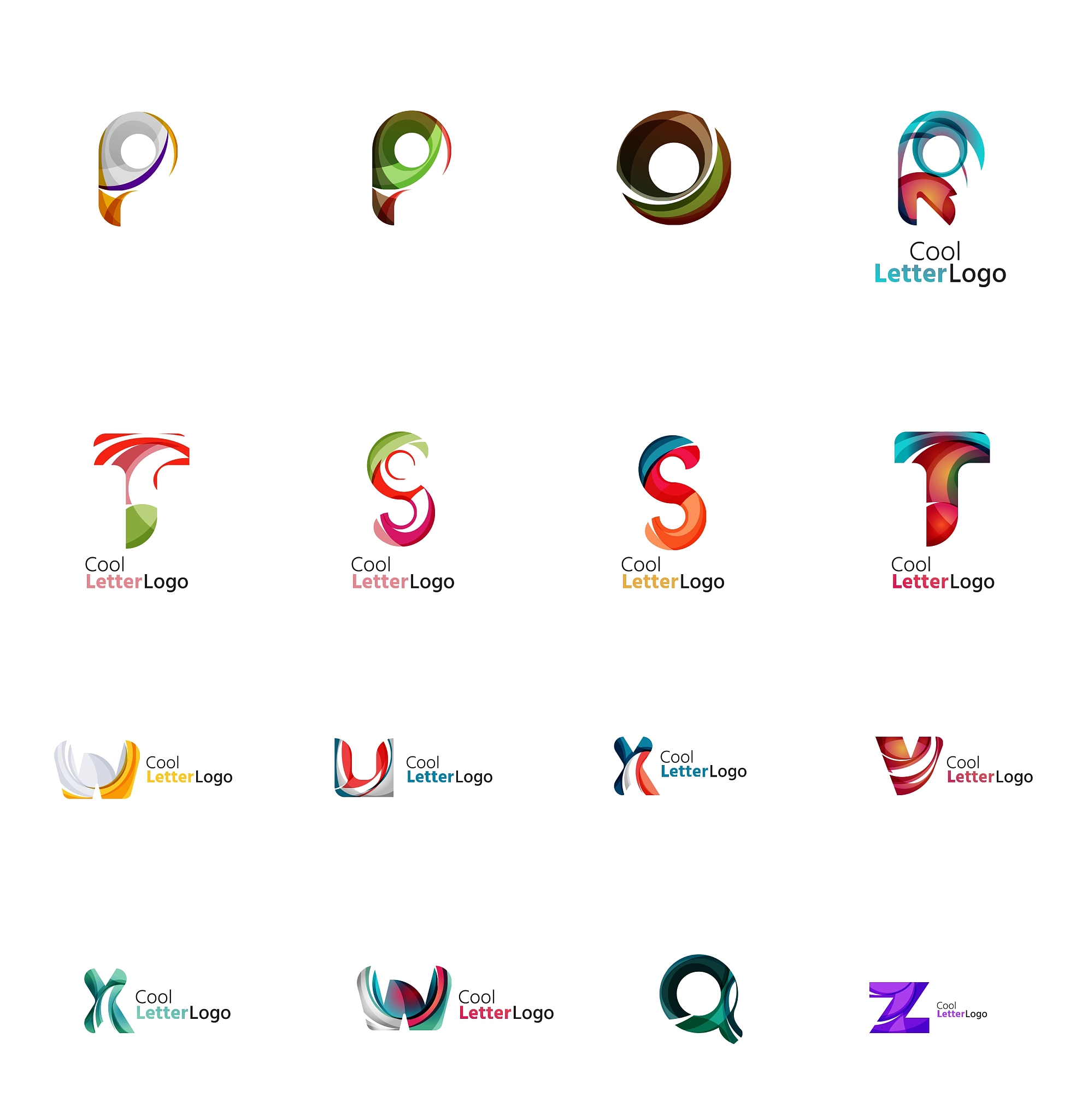 set of universal company logo ideas business icon