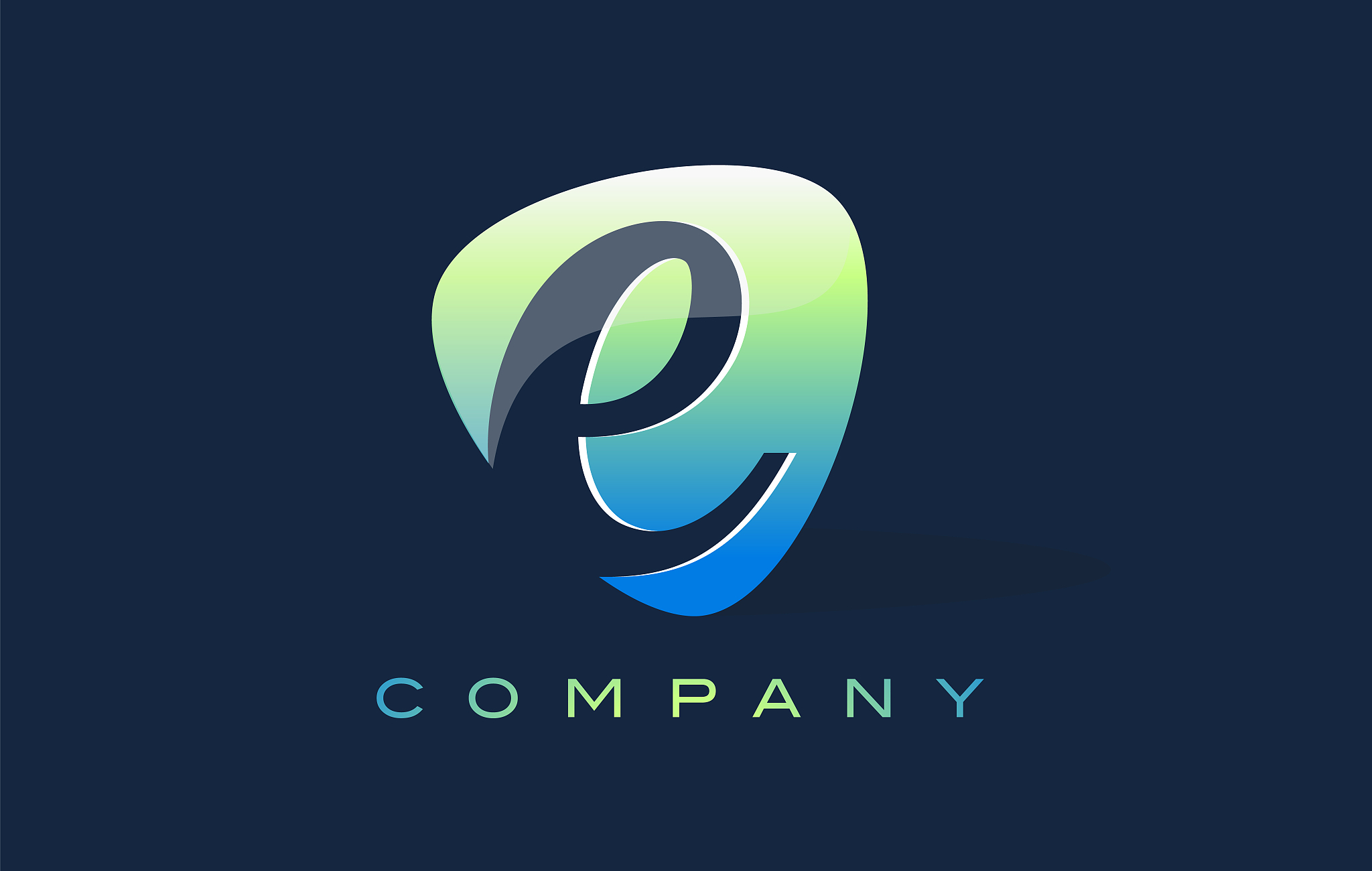 e letter logo oval shape modern design