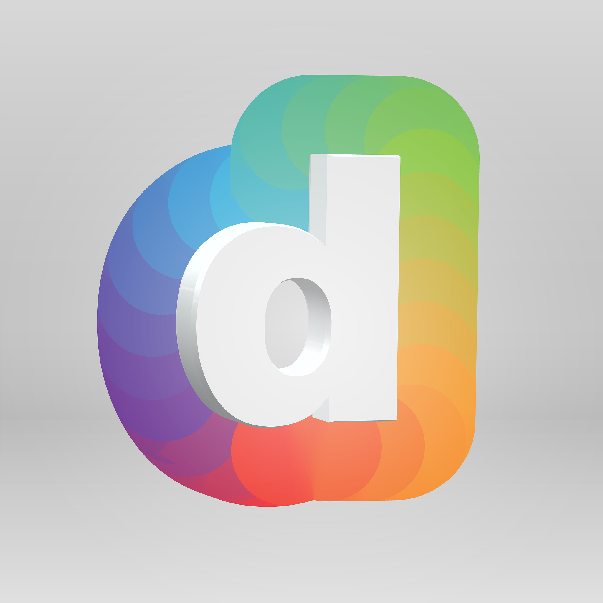 3d character from a font set with colorful background, vector il