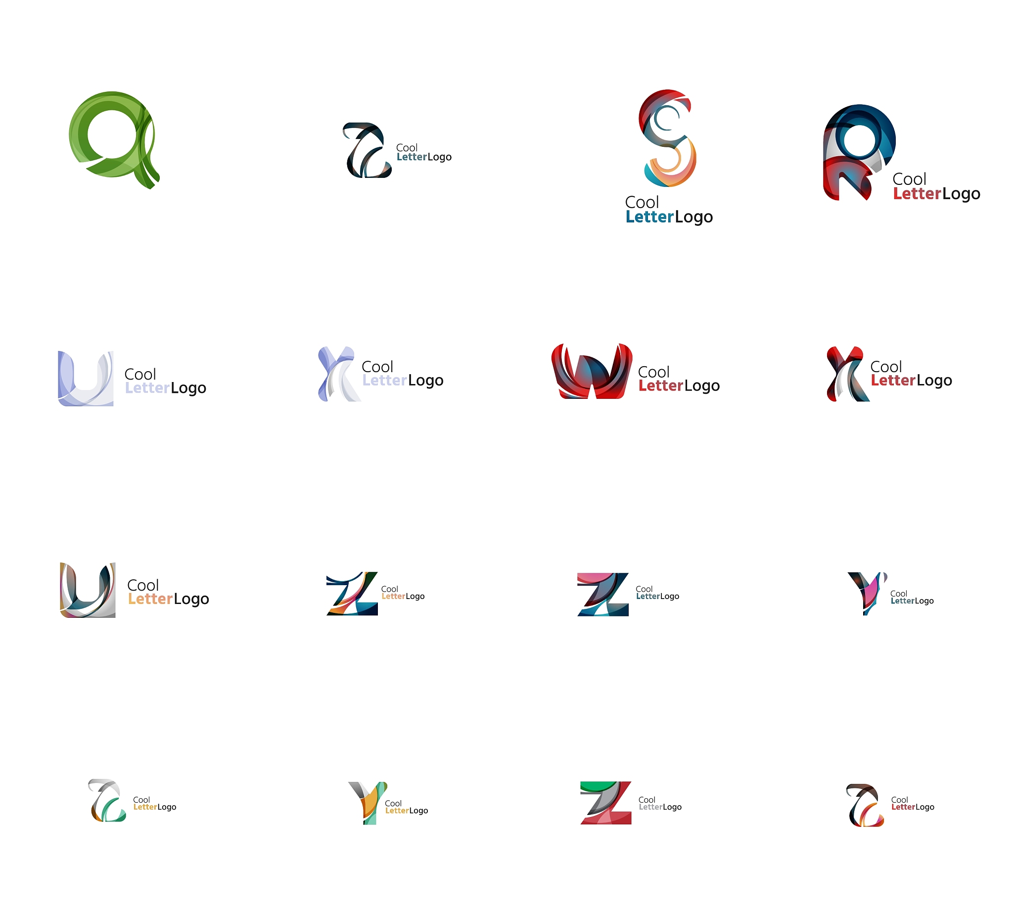 set of universal company logo ideas business icon