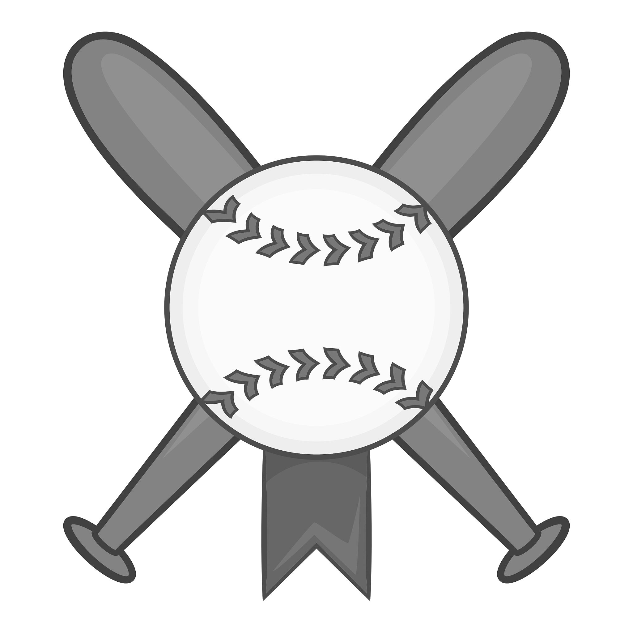 bats and ball icon black monochrome style