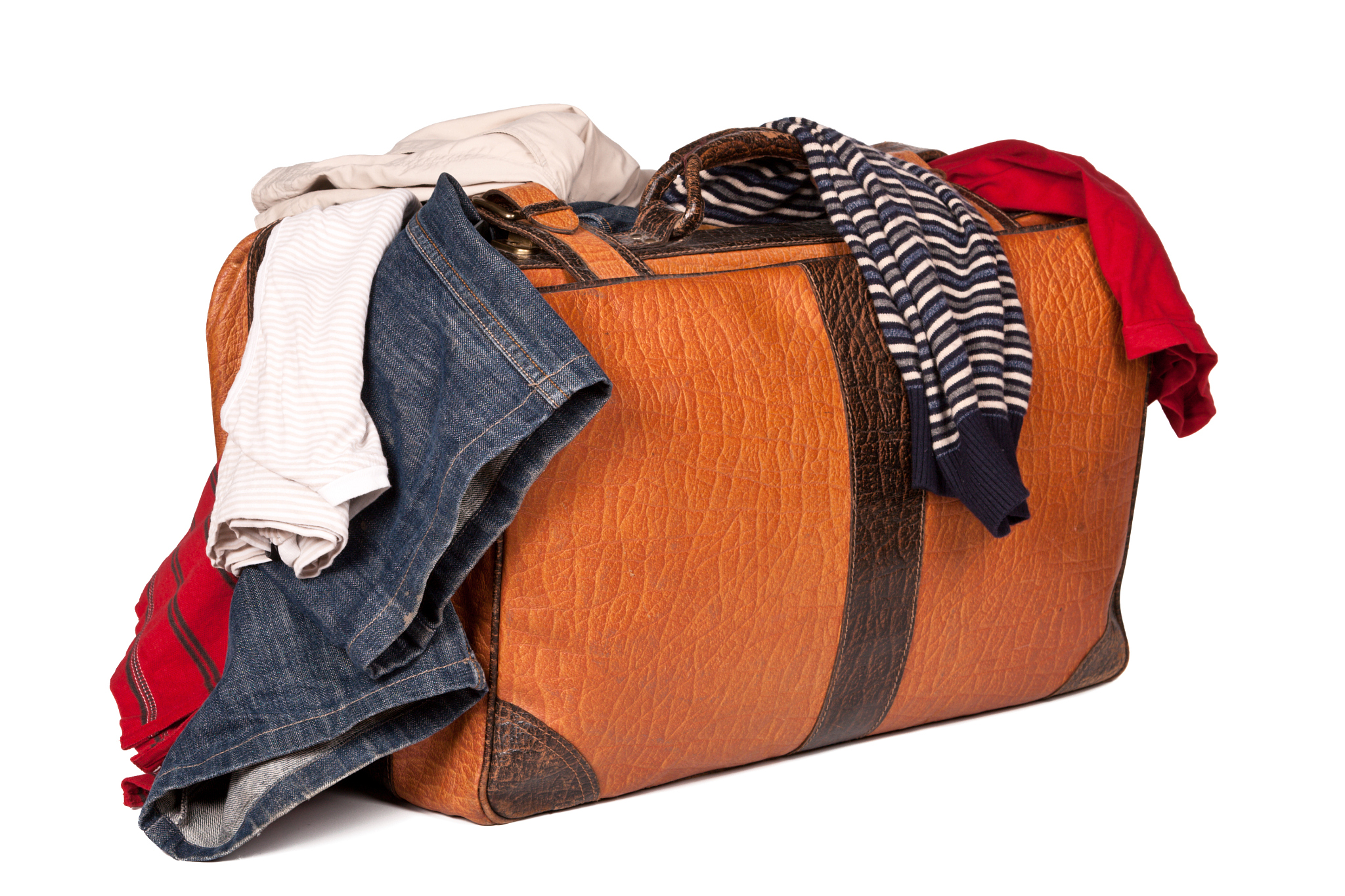 overstuffed baggage isolated