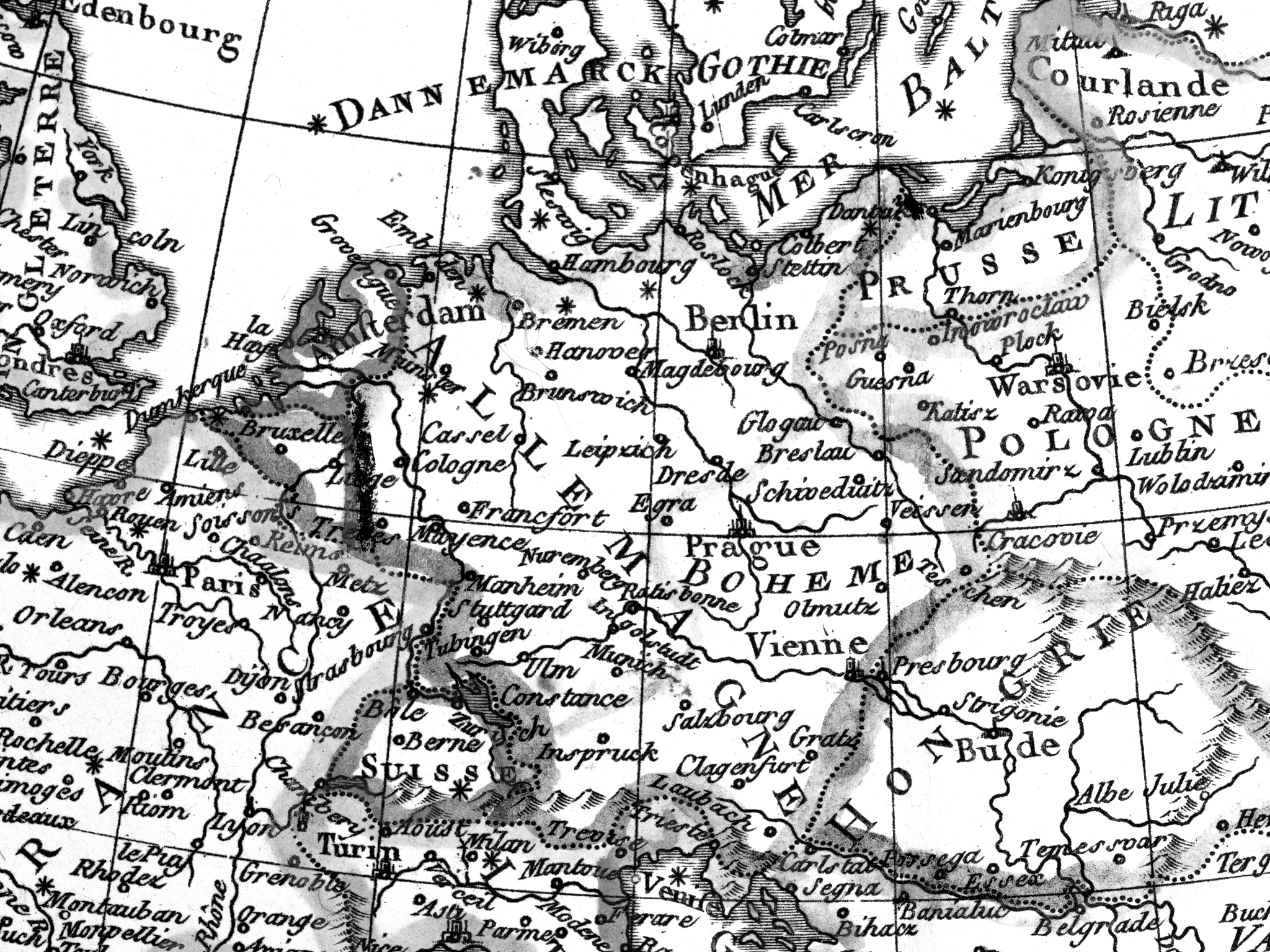 antique world map, germany