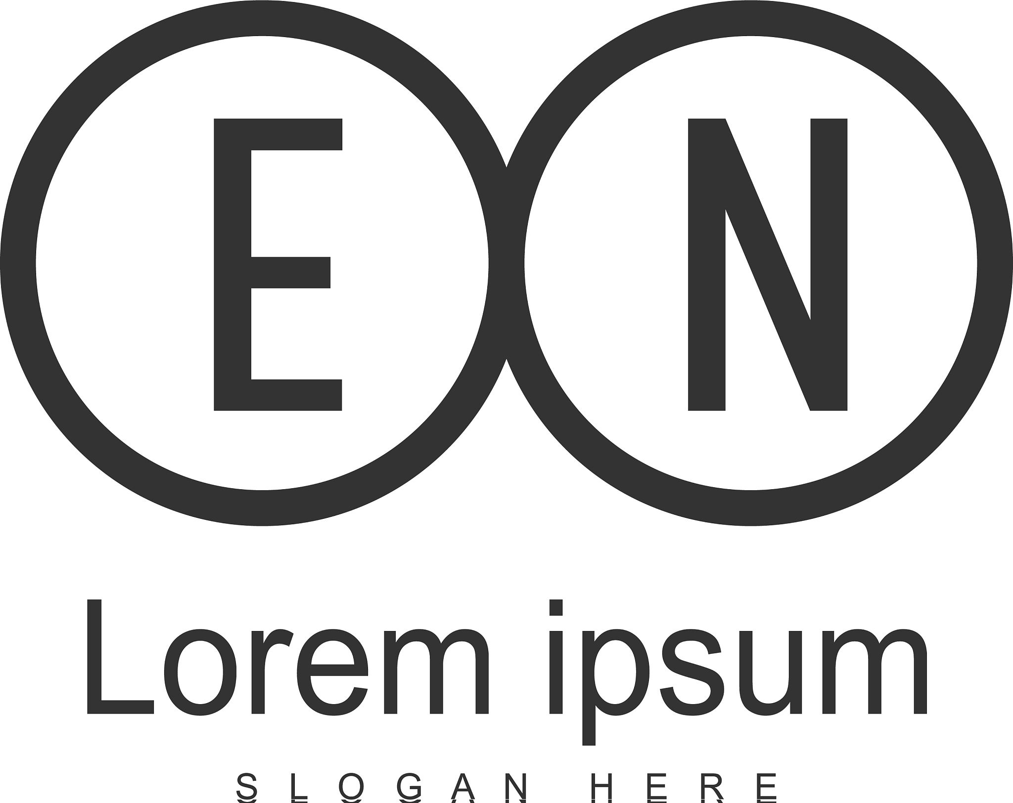 initial en logo template with modern frame