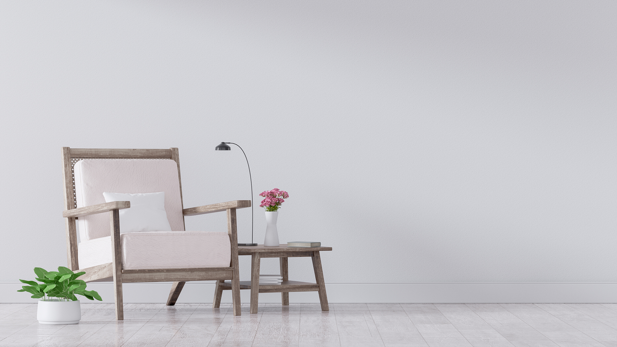 modern vintage interior of living room - 3d rendering