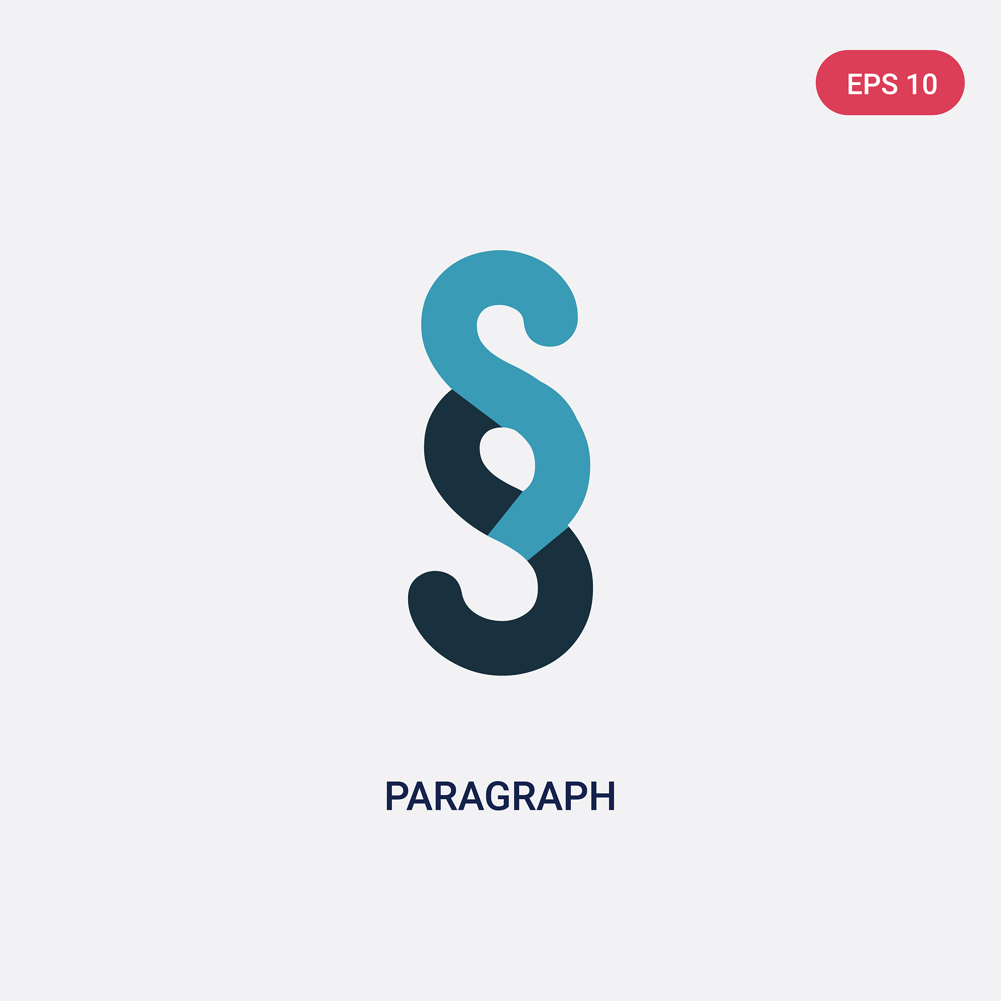 two color paragraph icon from shapes concept