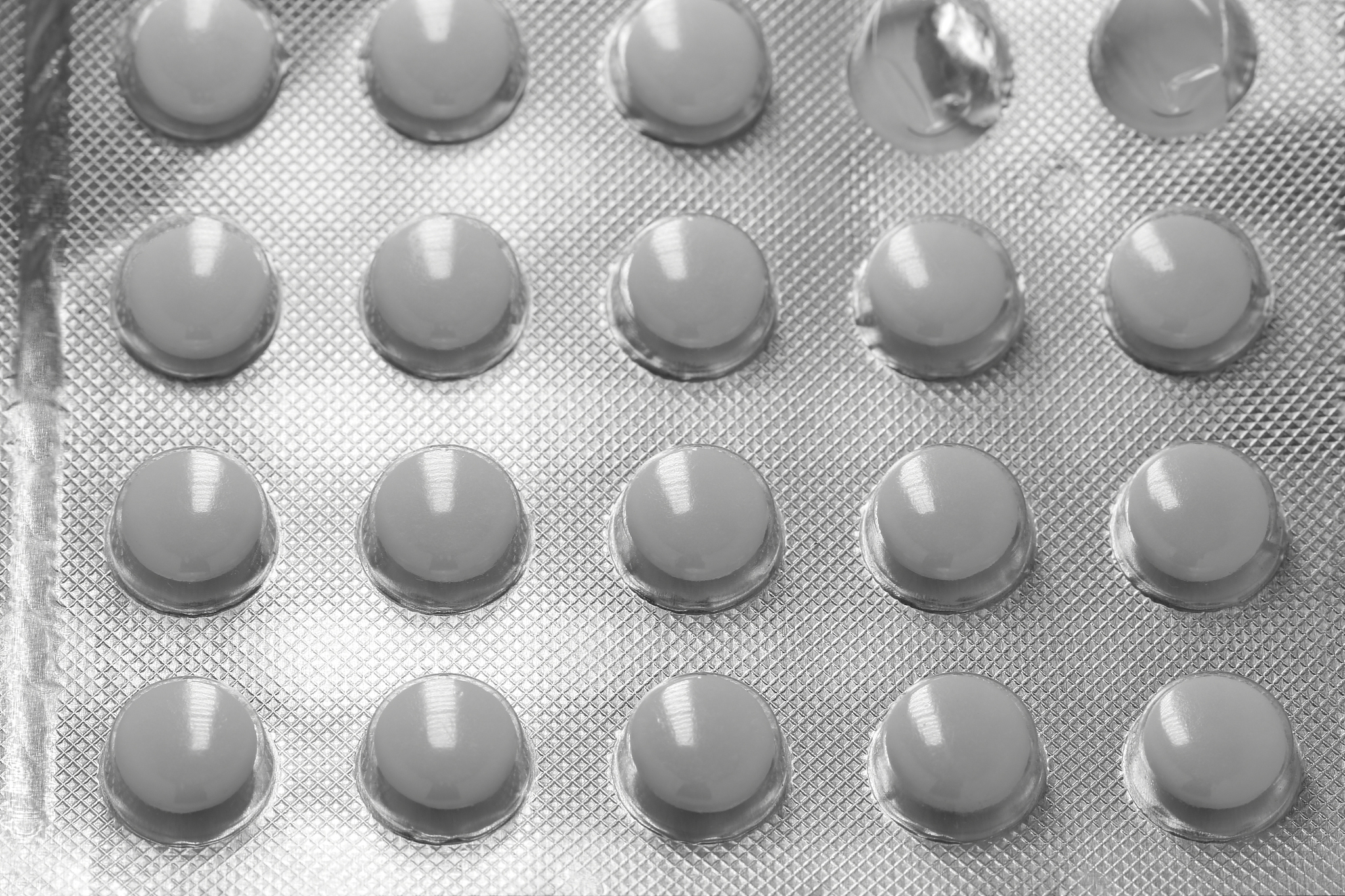 white medicine pills in blister pack