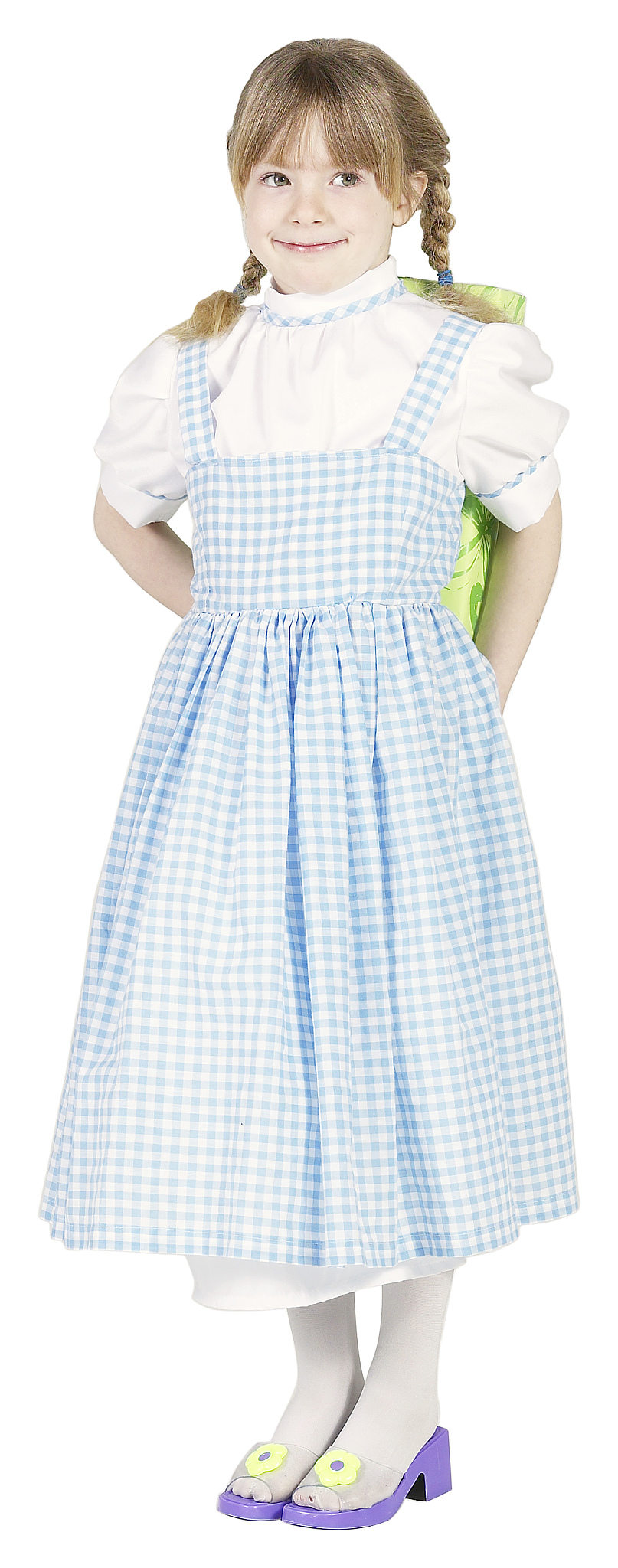 描述一款女童连衣裙长款收腰宽松裙摆A字版型翻领蕾丝边优质面料