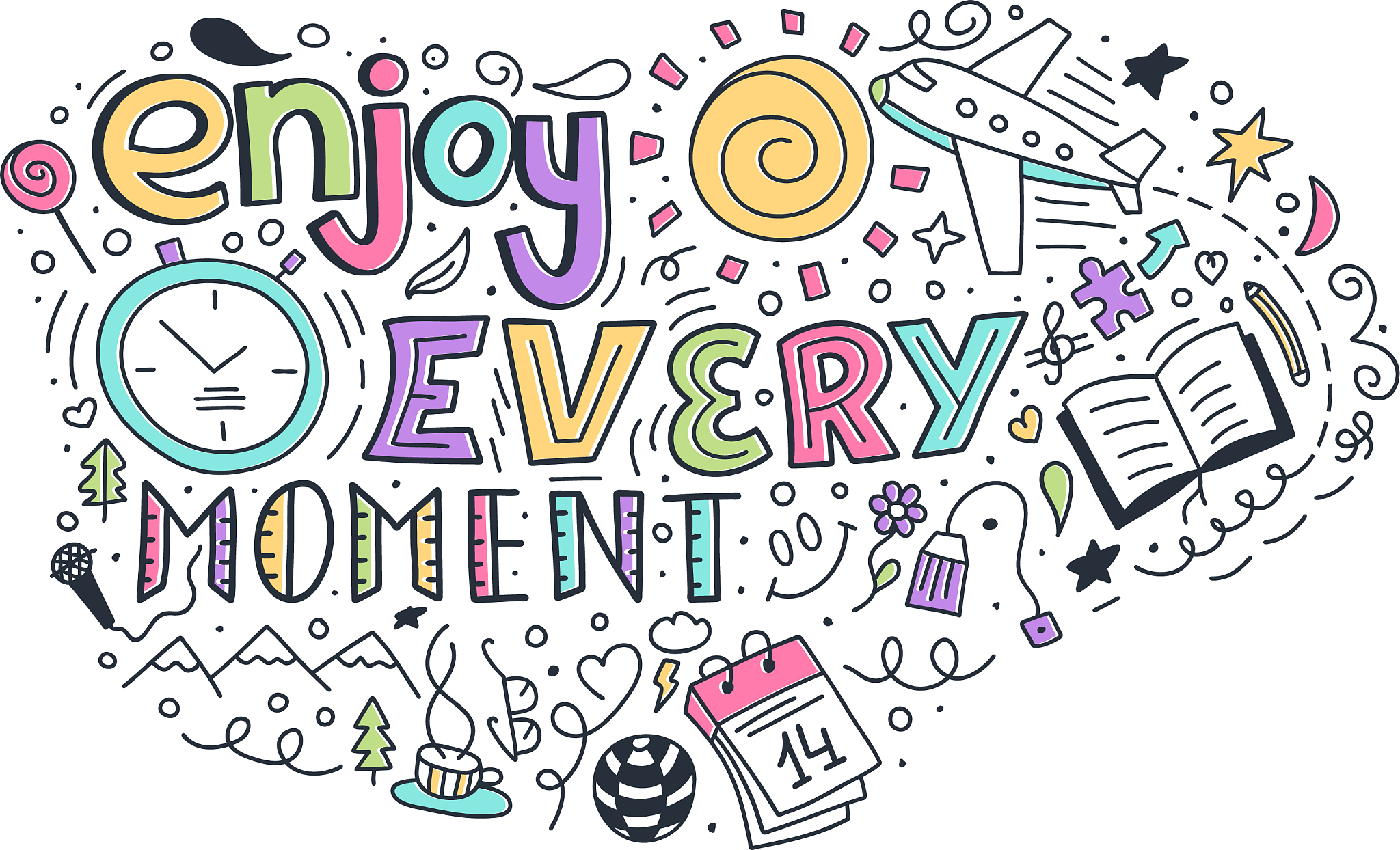 modern abstract design template with enjoy every