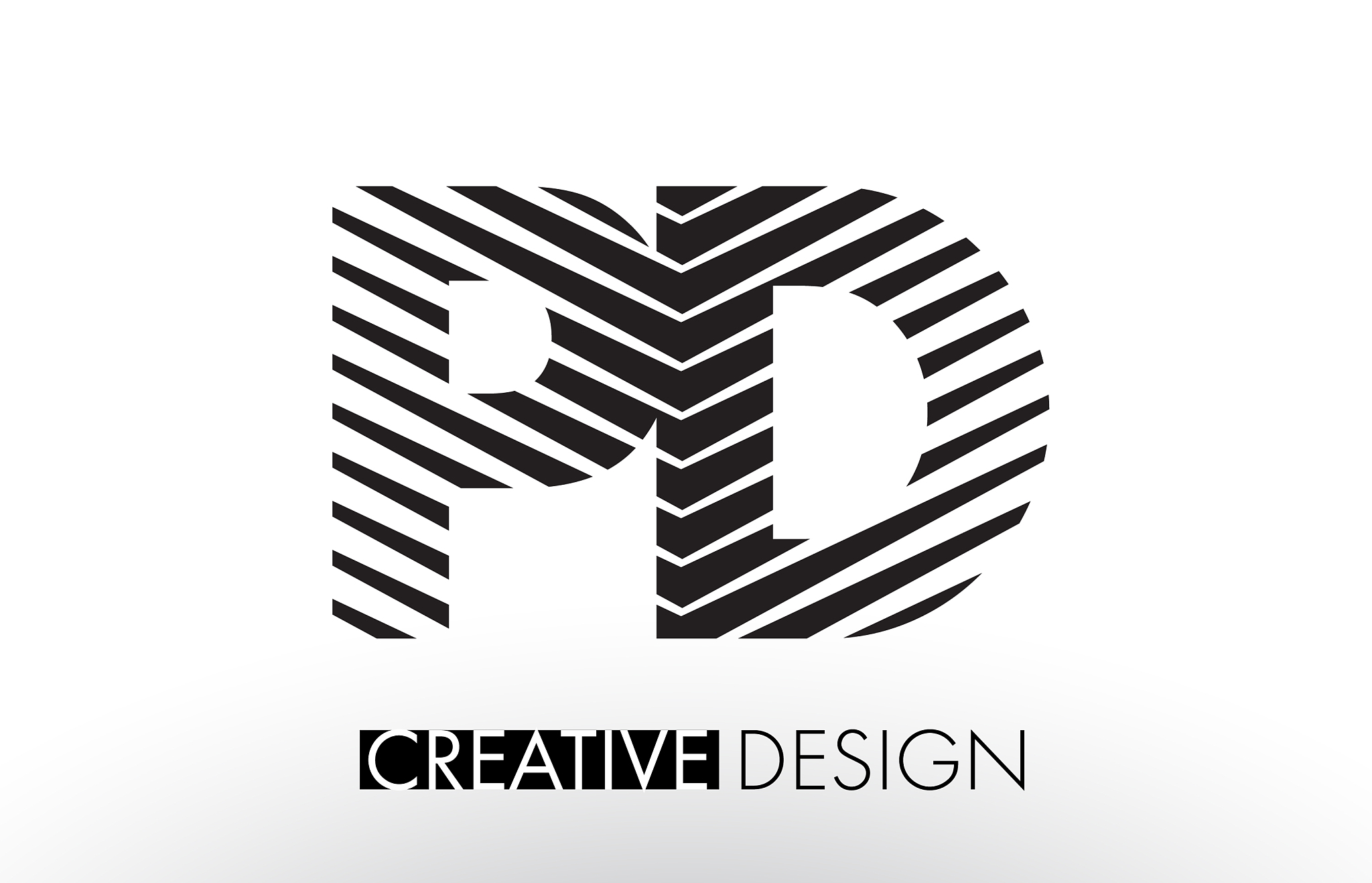 pd p d lines letter design with creative elegant