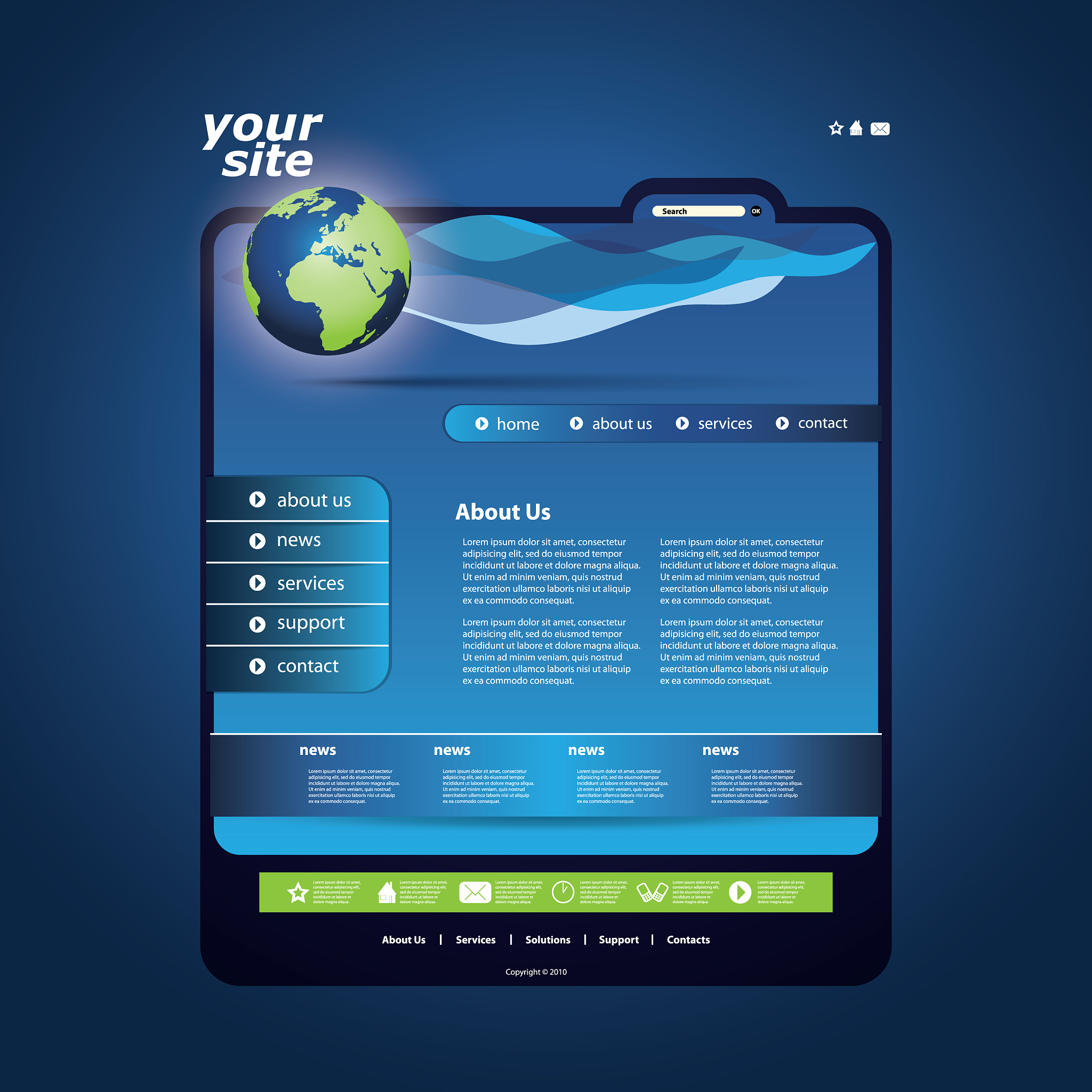 one page website template