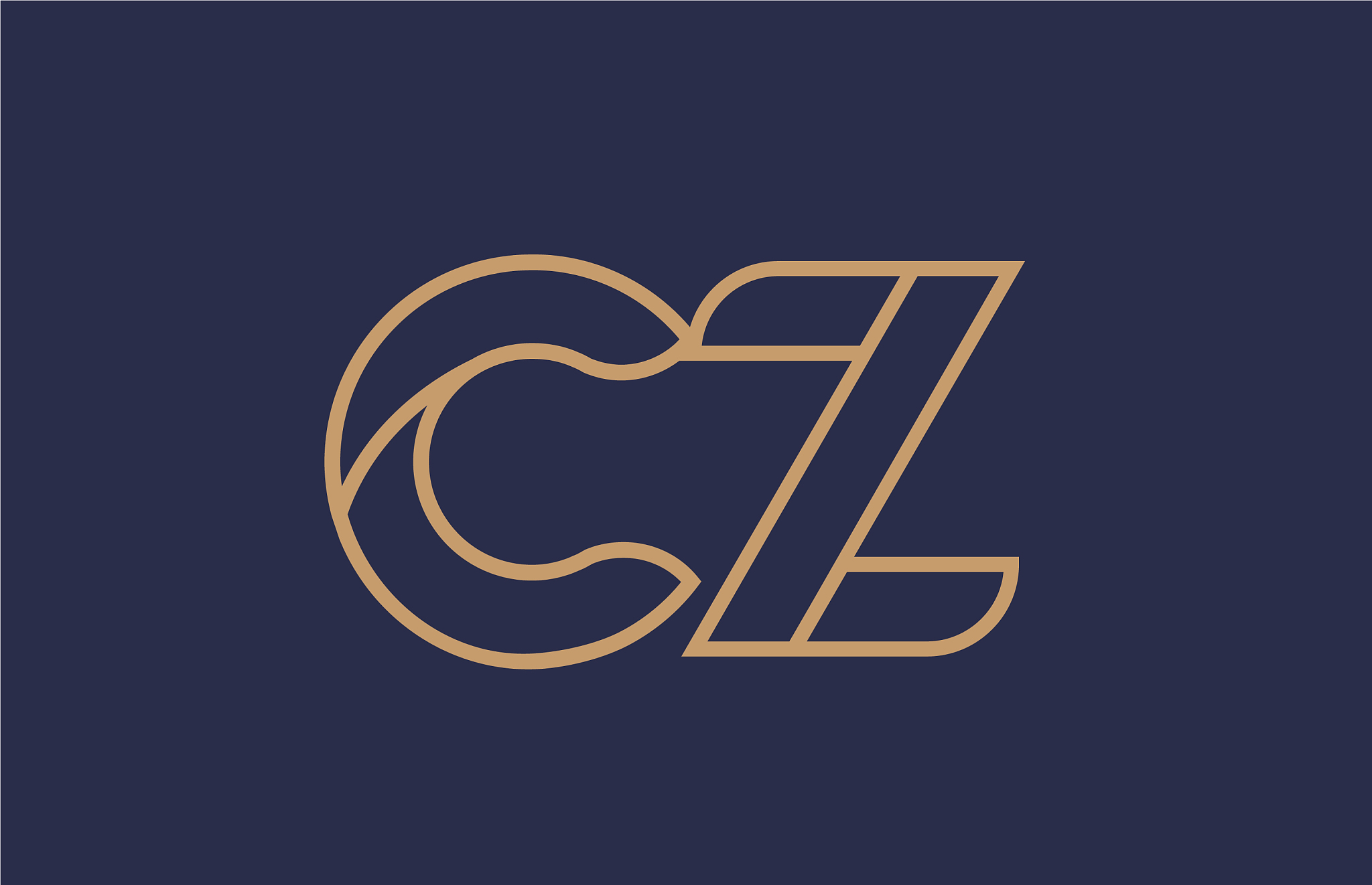 brown blue line alphabet letter cz c z logo