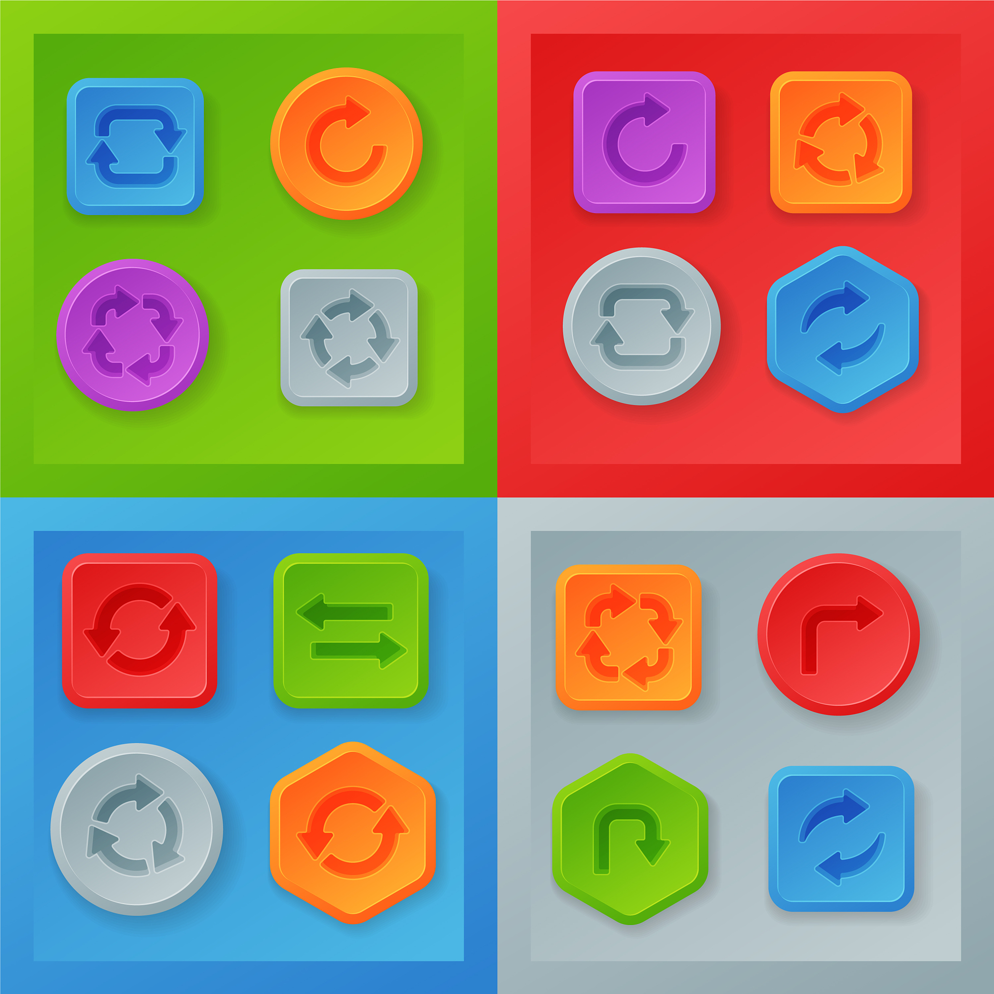 colorful website turn buttons design