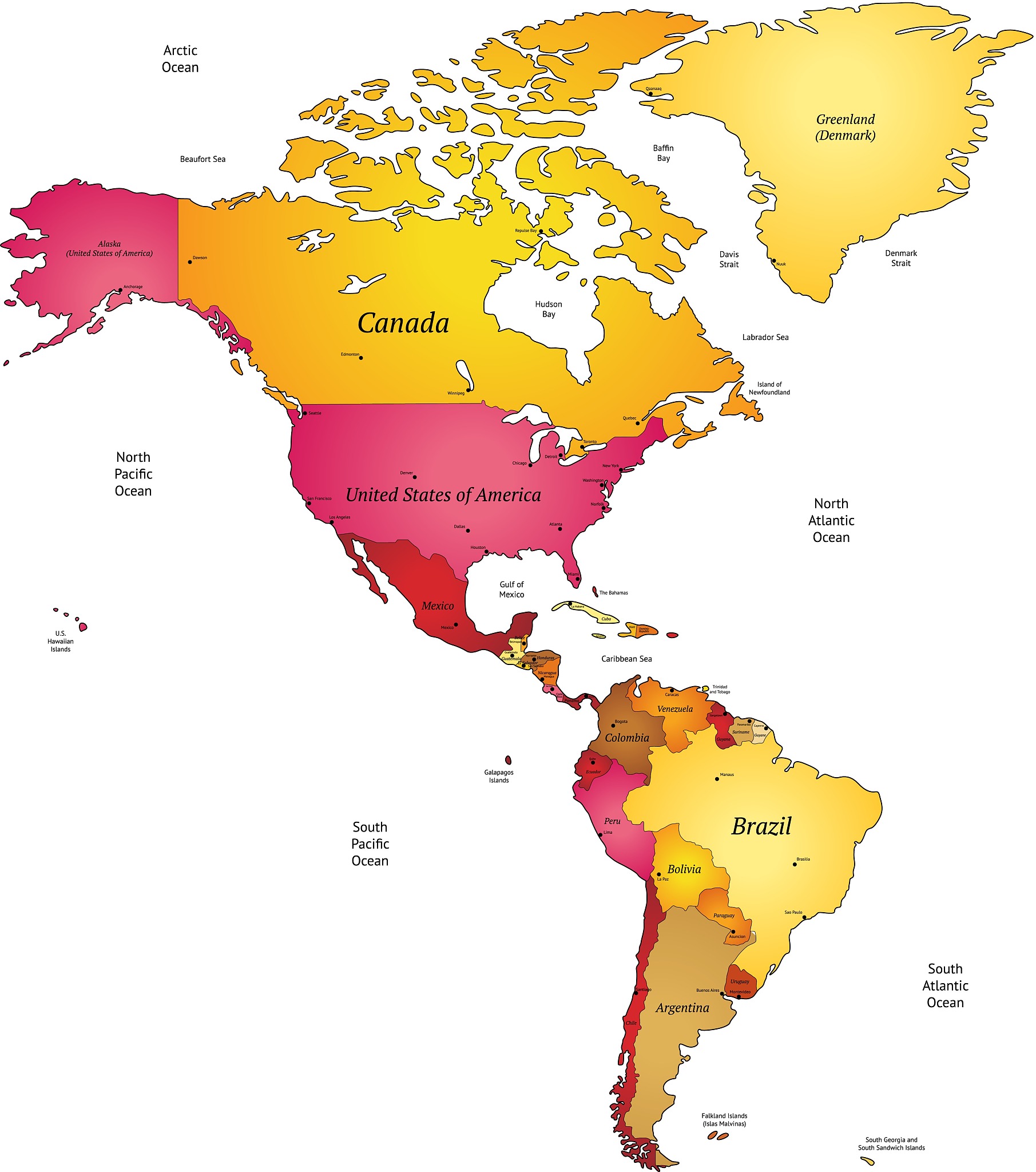 map of americas