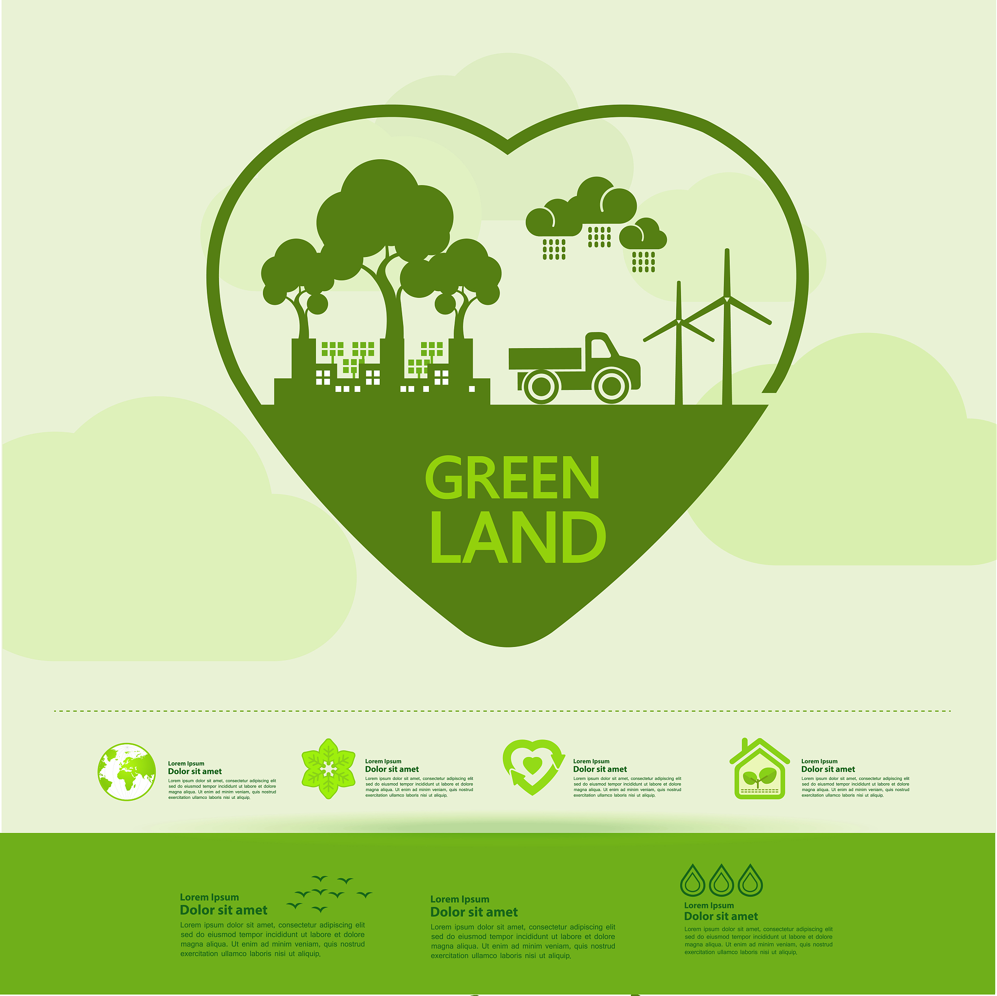 save the world together green ecology vector illustration.