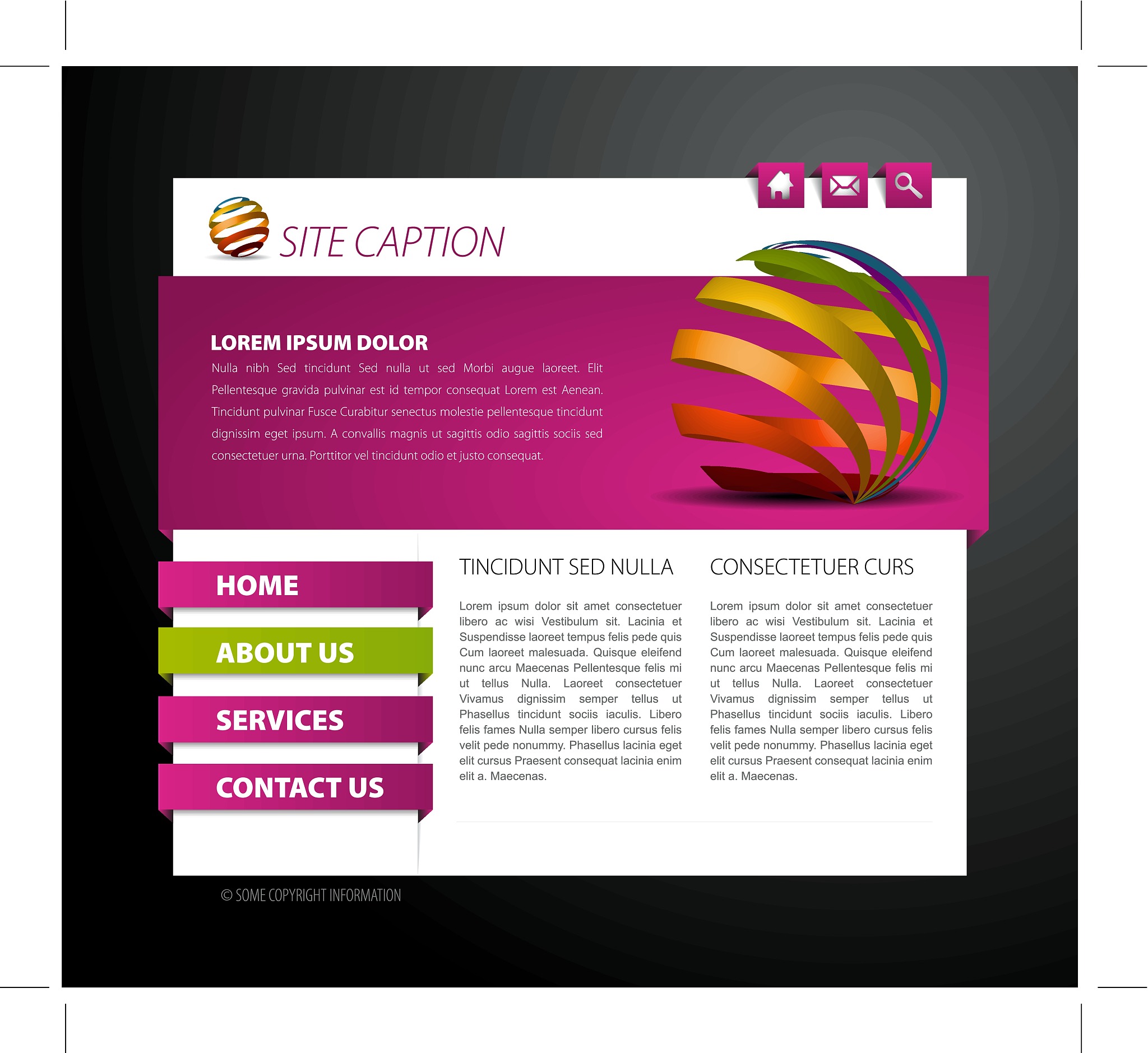 modern web page template