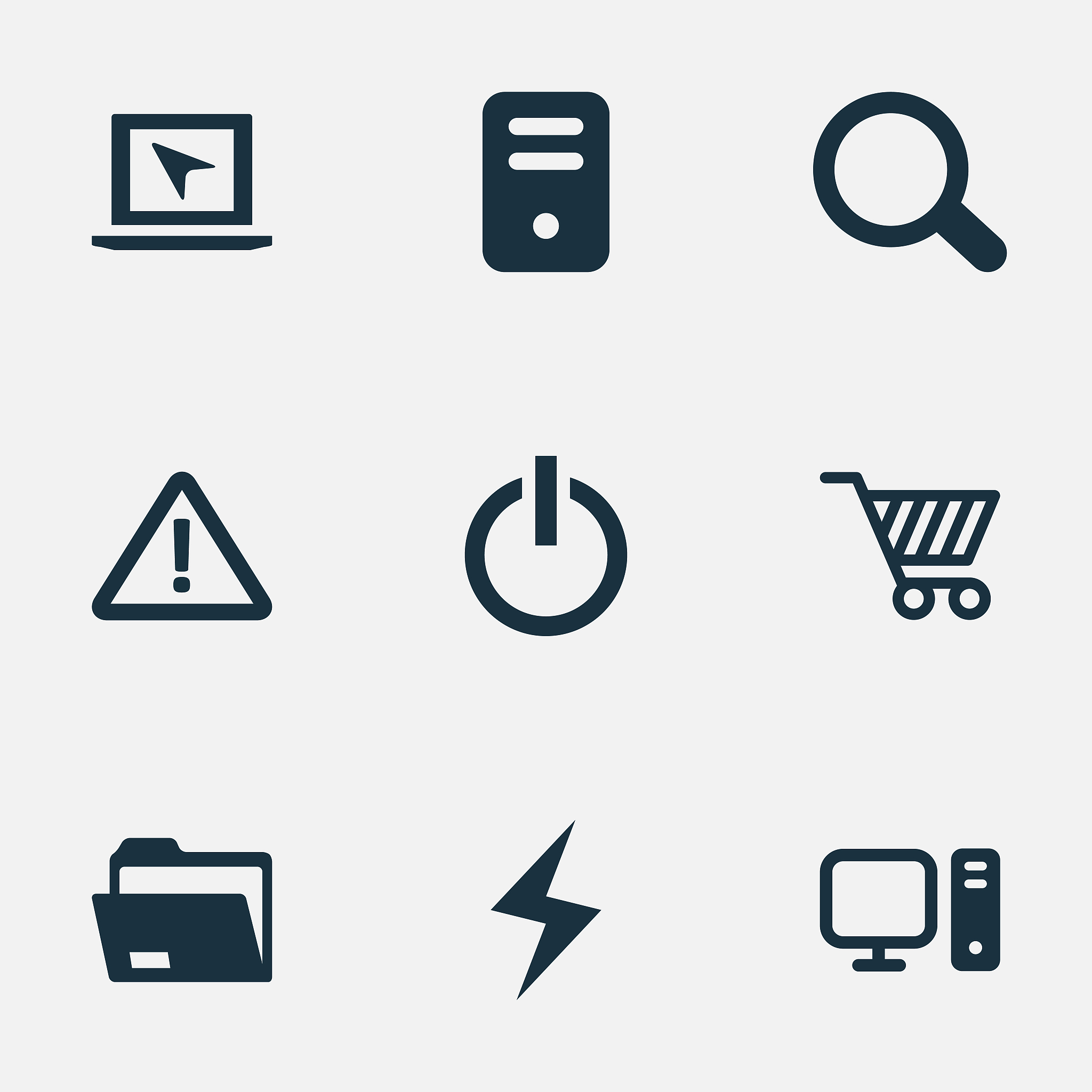 set of simple computer icons