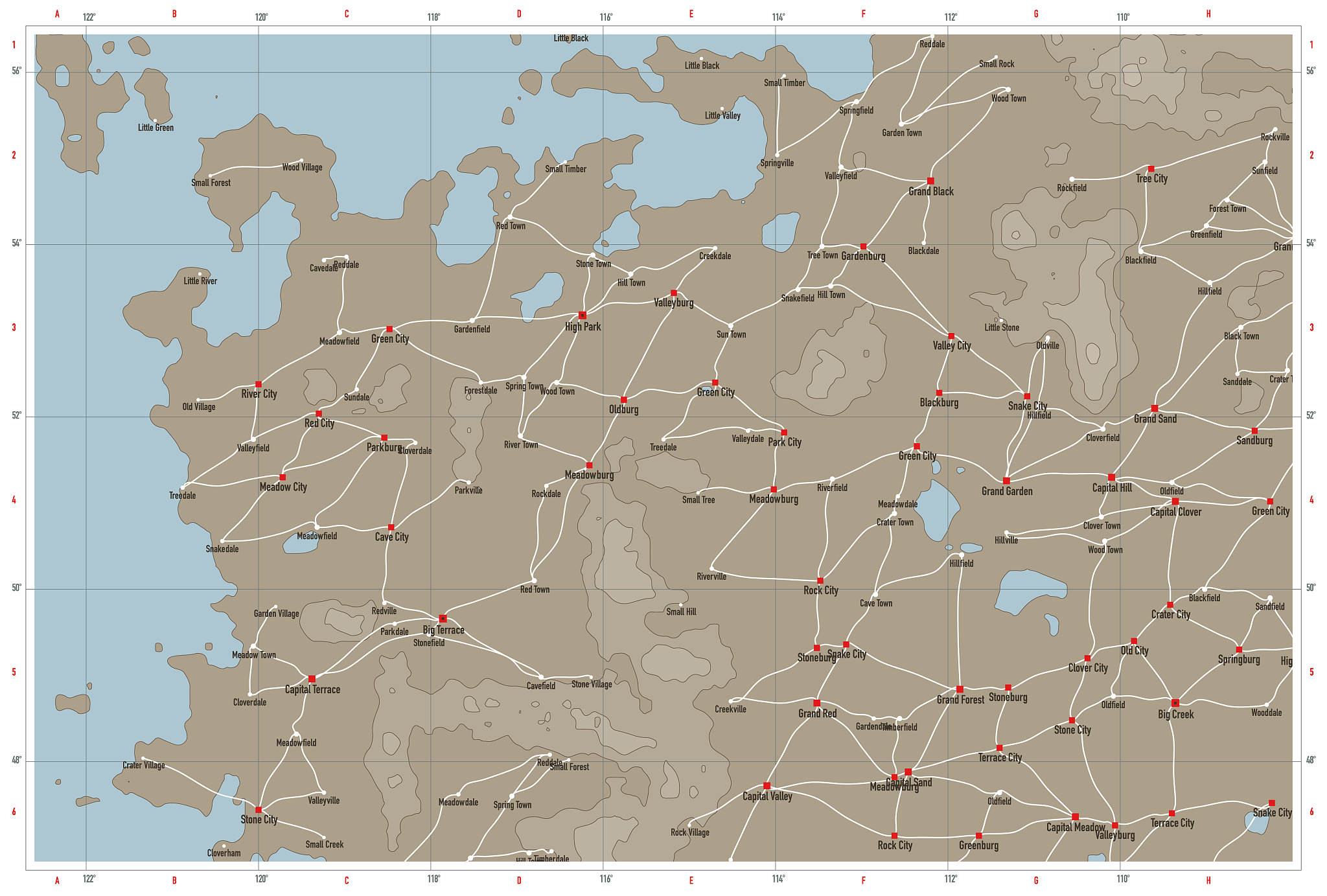 natural color generic topographic map
