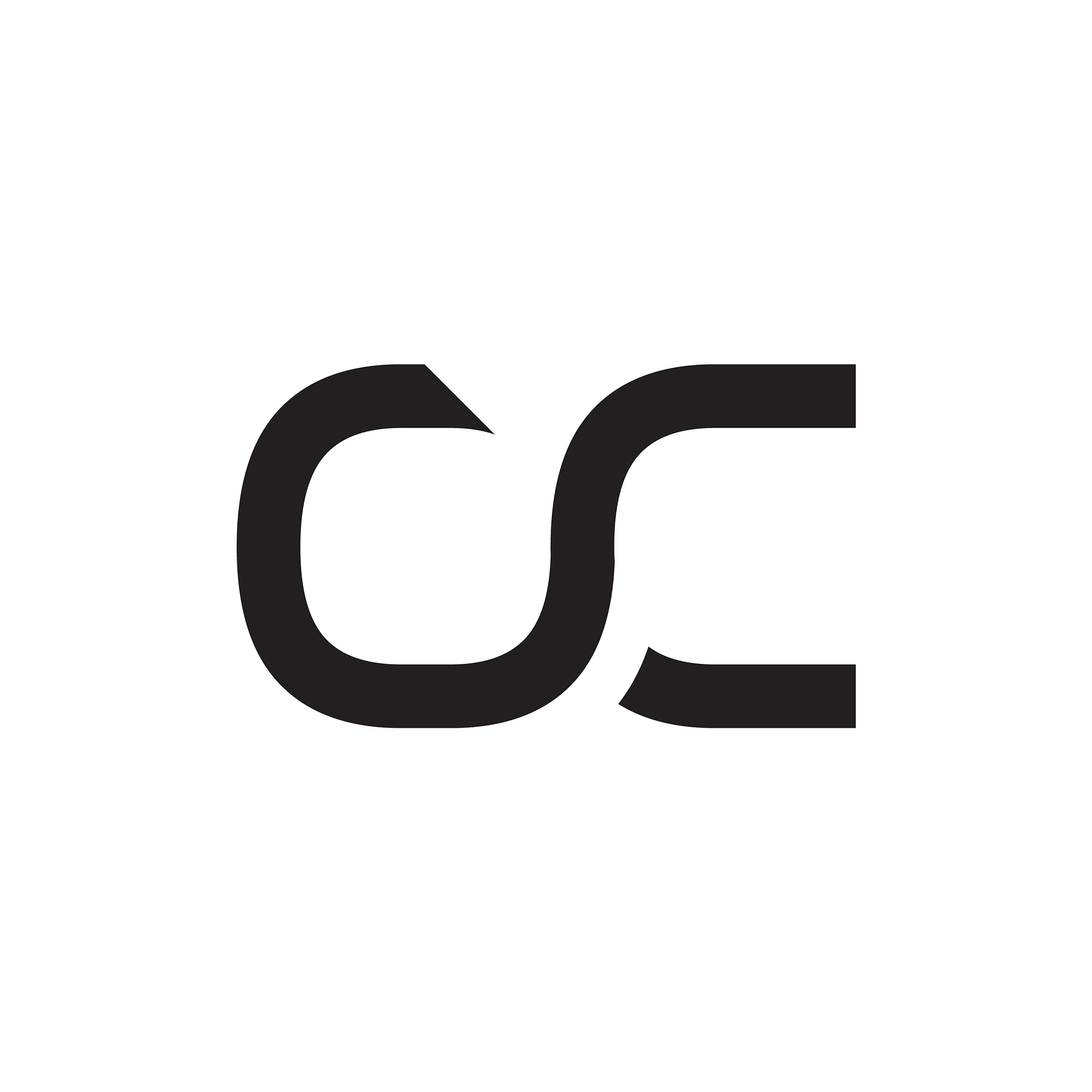initial simple letter oc logo design template