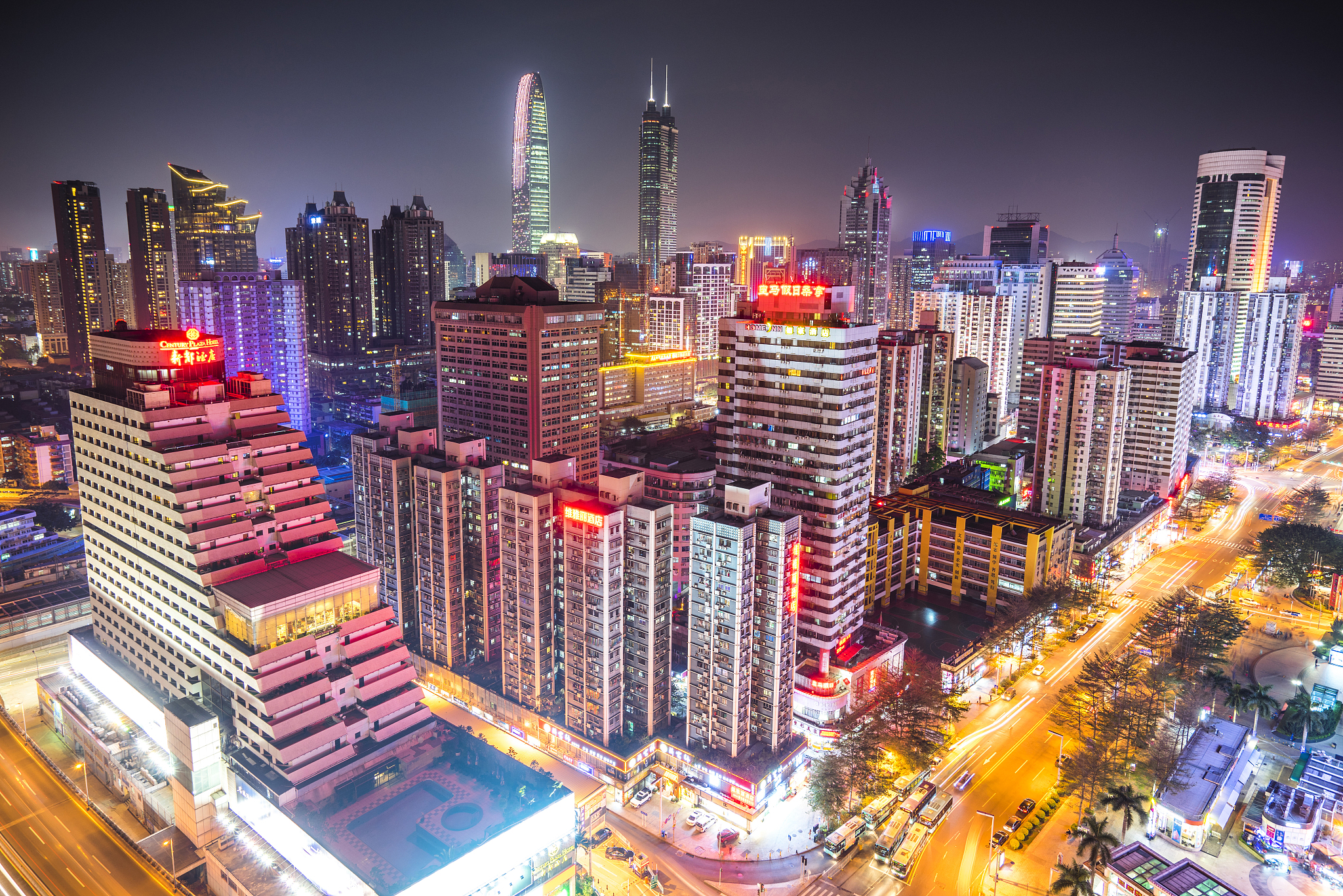 modern city at dusk,shenzhen