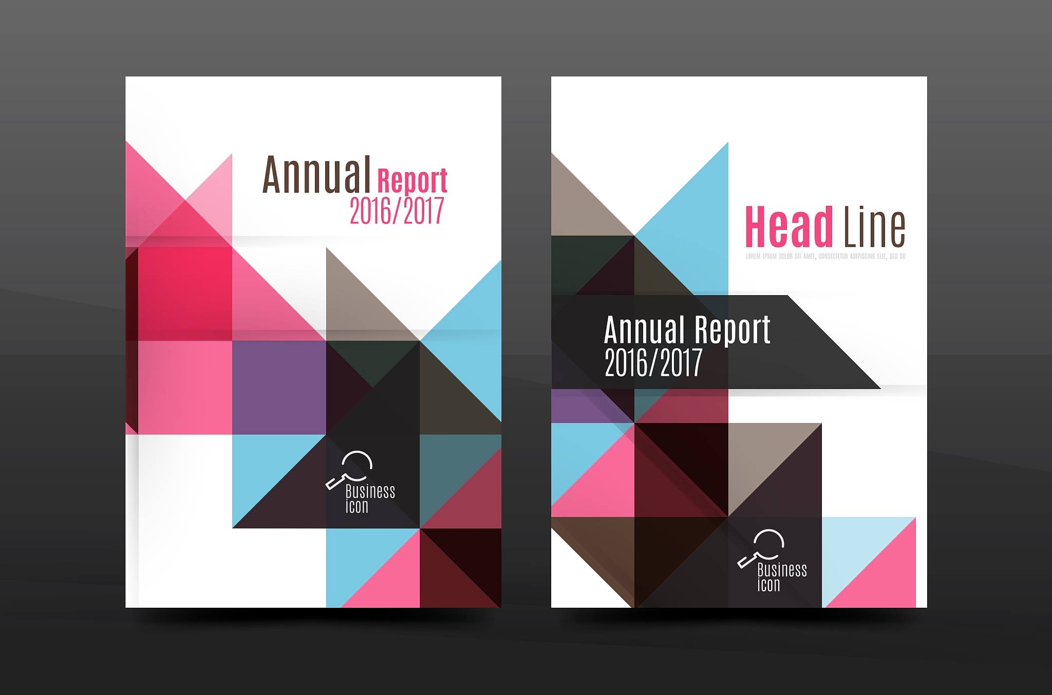 colorful geometry design annual report a4 cover