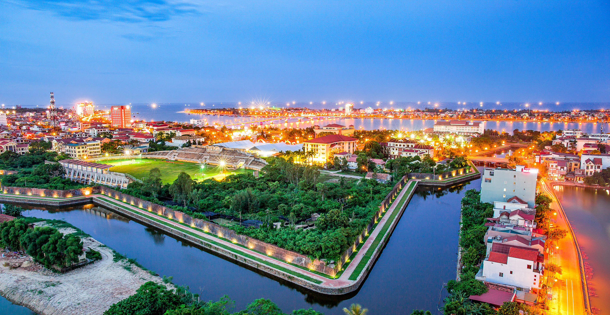 top view of the ancient city wall called 'luy thay' in quang bin