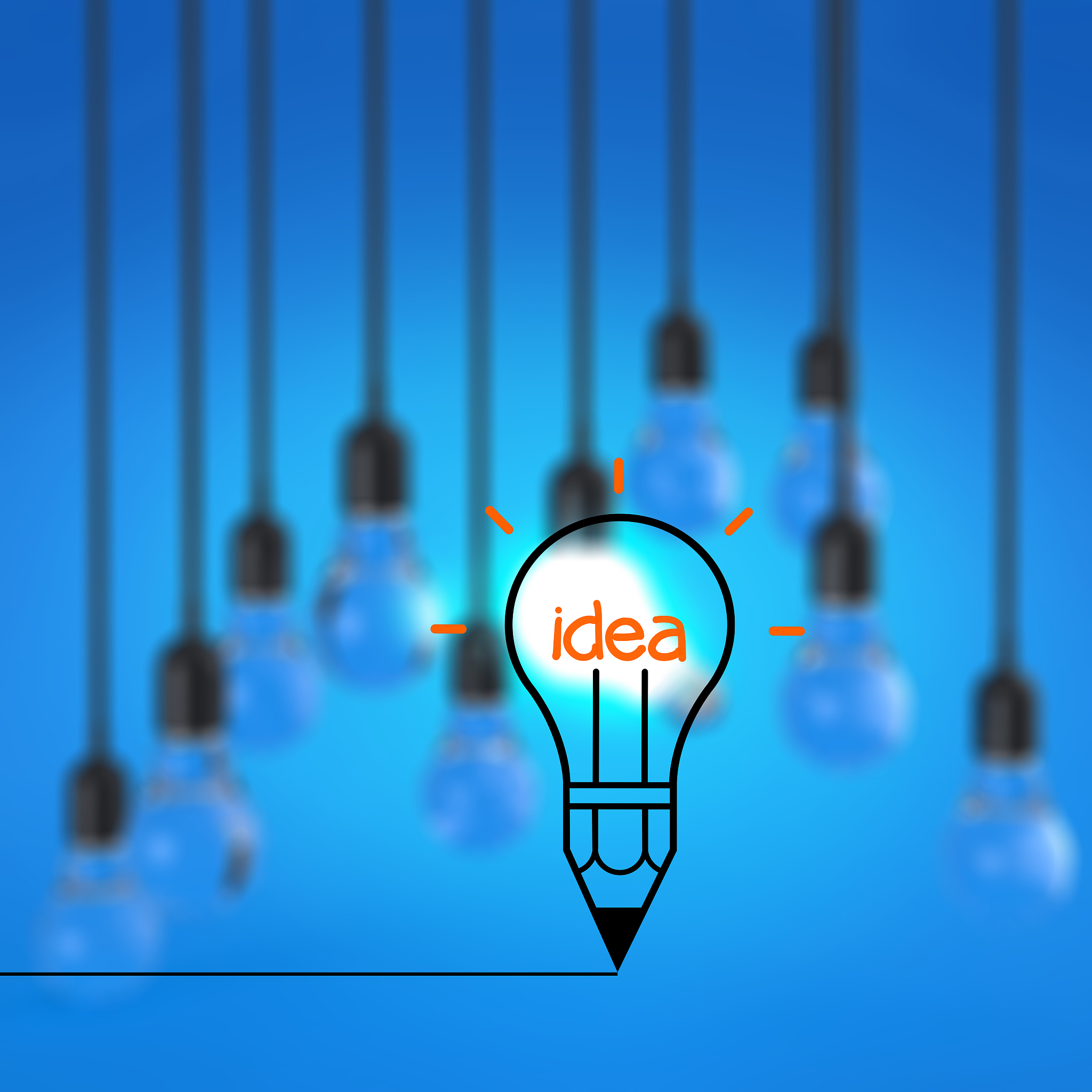 creative idea and leadership concept light bulb