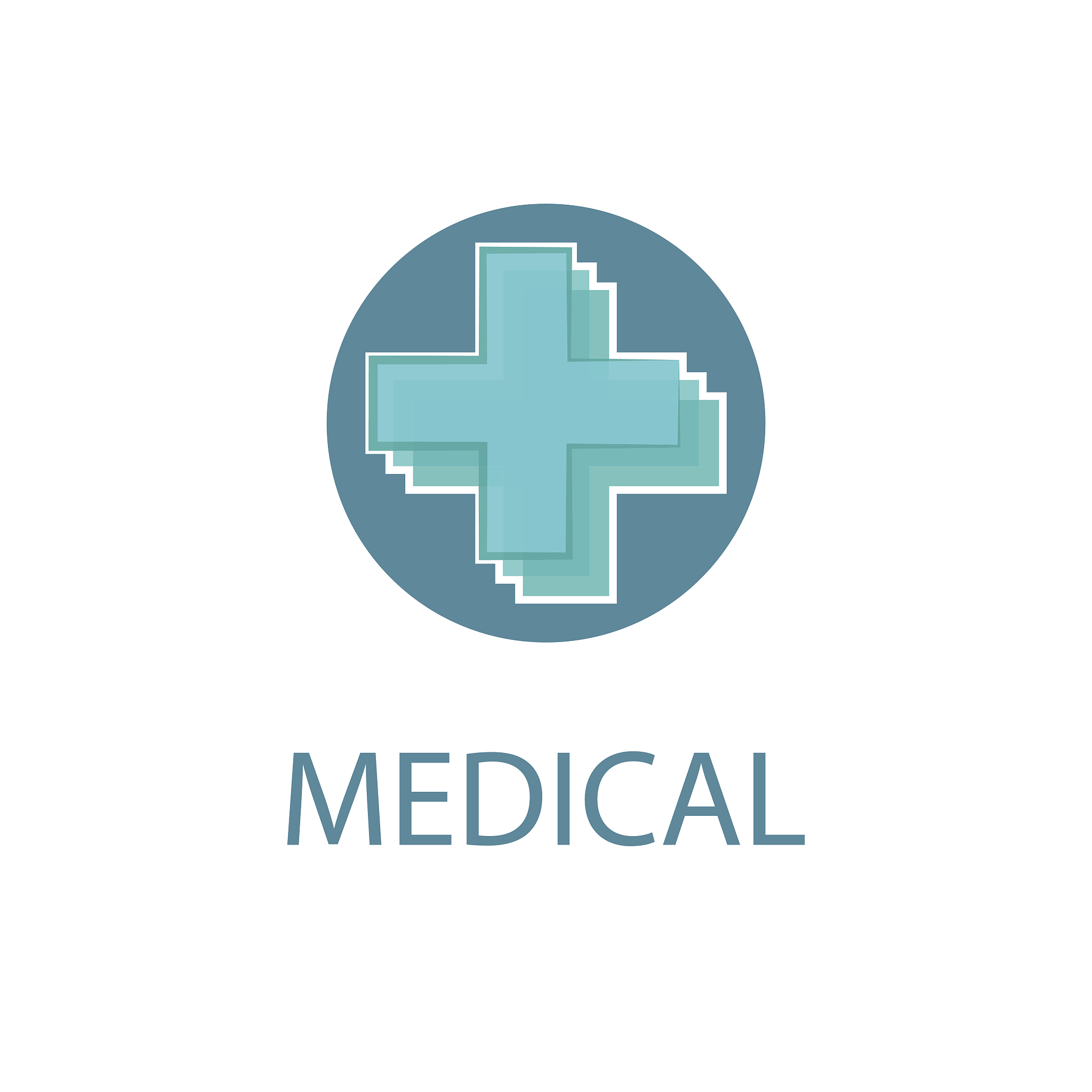 medical icon, abstract blue cross, medicine design icon