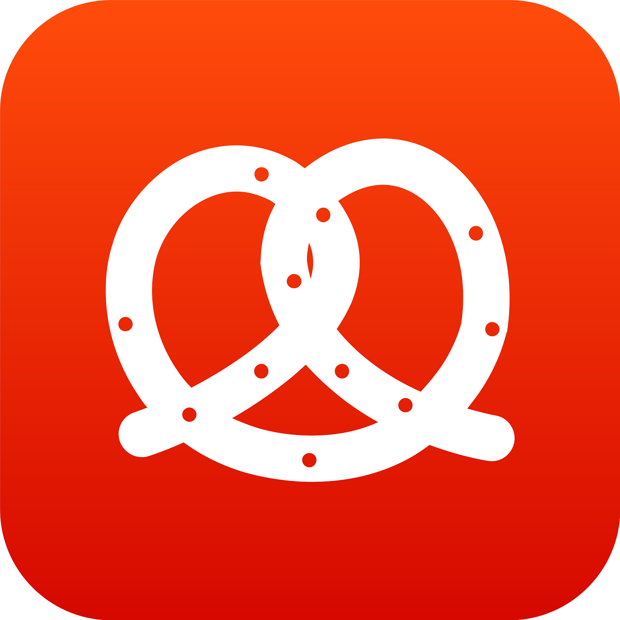 pretzel icon digital red