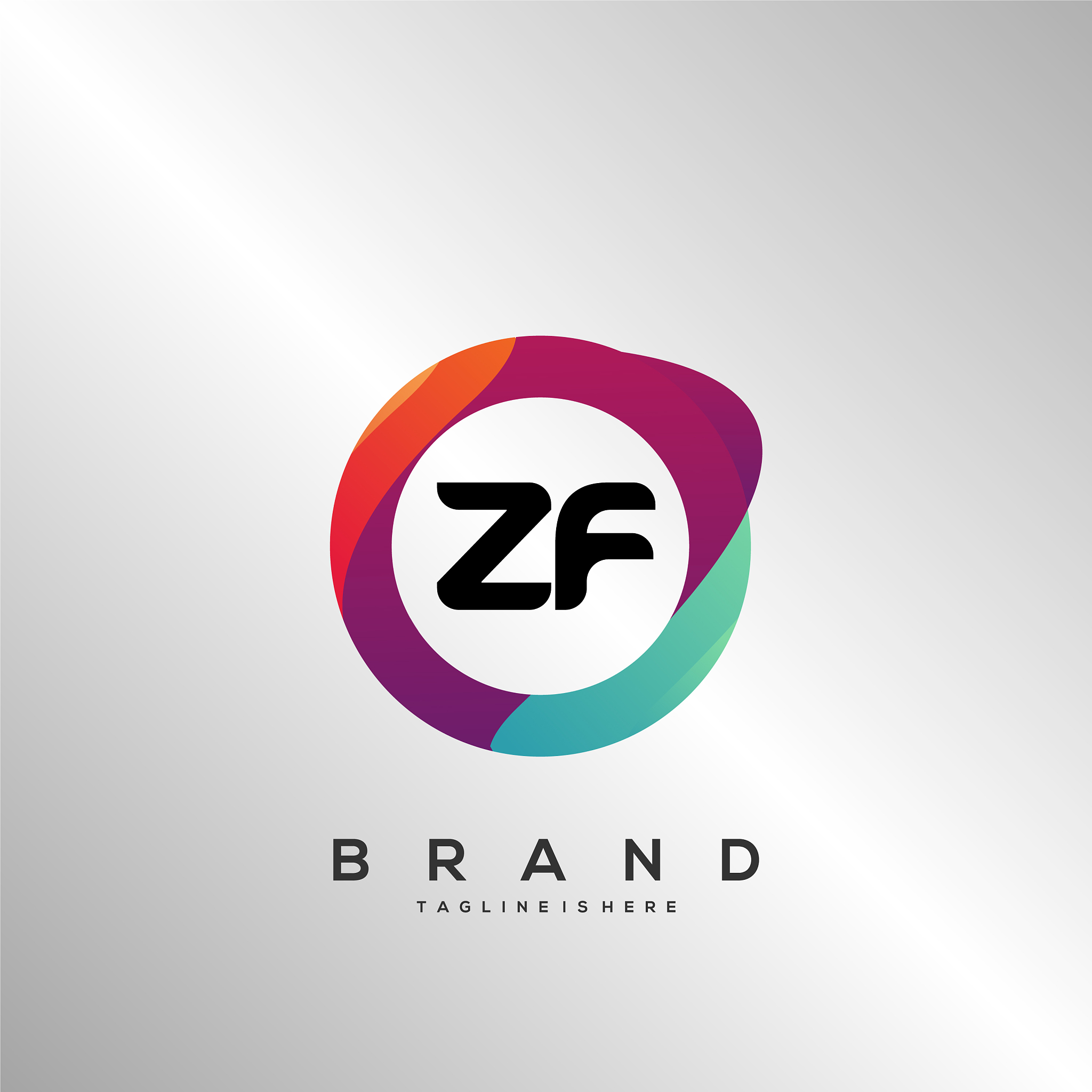 letter zf gradient color logo design
