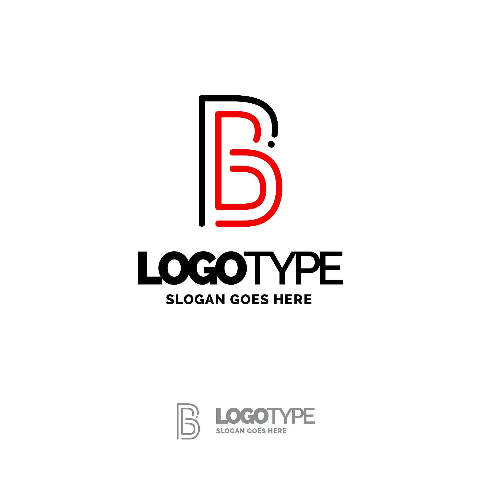 b logo digital logo template black and red logo