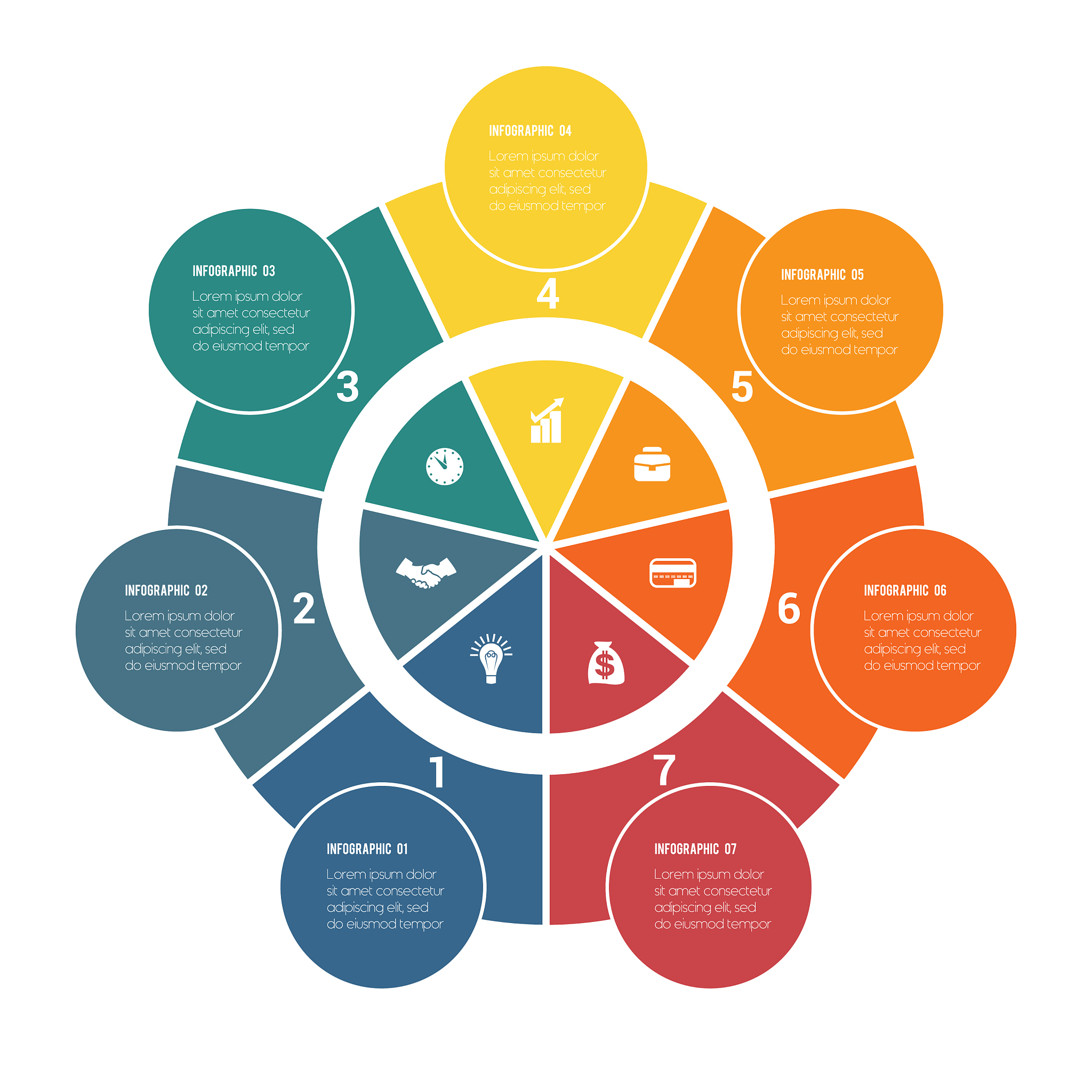 colorful circular infographics from ring and